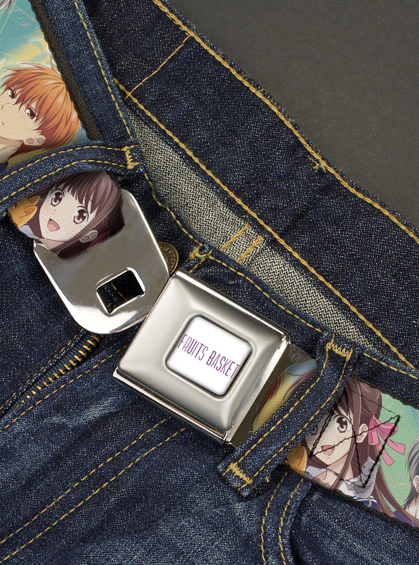 Fruits Basket Kyo Tohru Yuki Group Pose Seatbelt Buckle Belt, MULTI, alternate