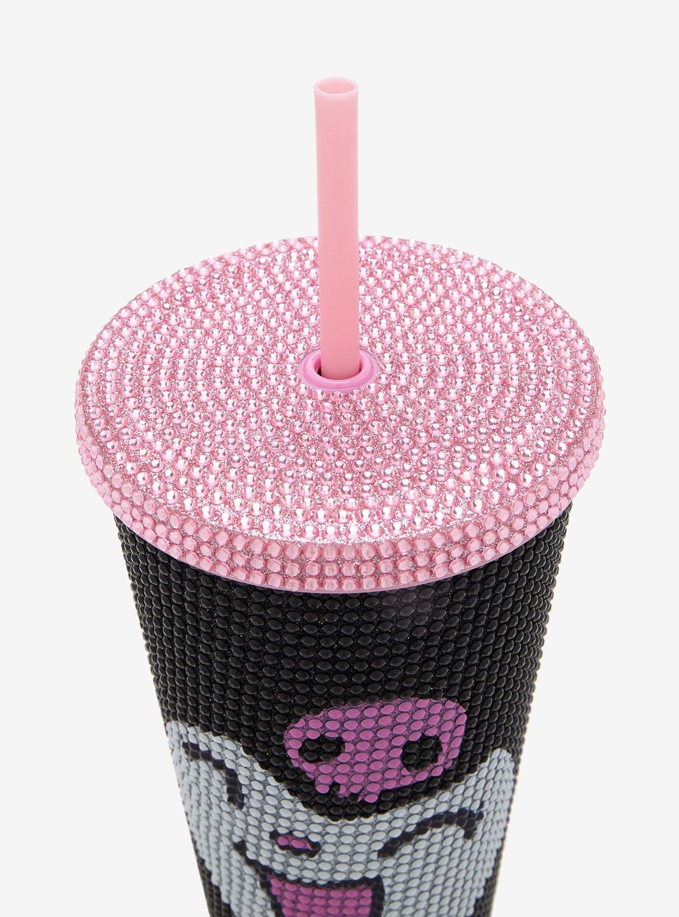 Kuromi Face Rhinestone Acrylic Travel Cup, , alternate