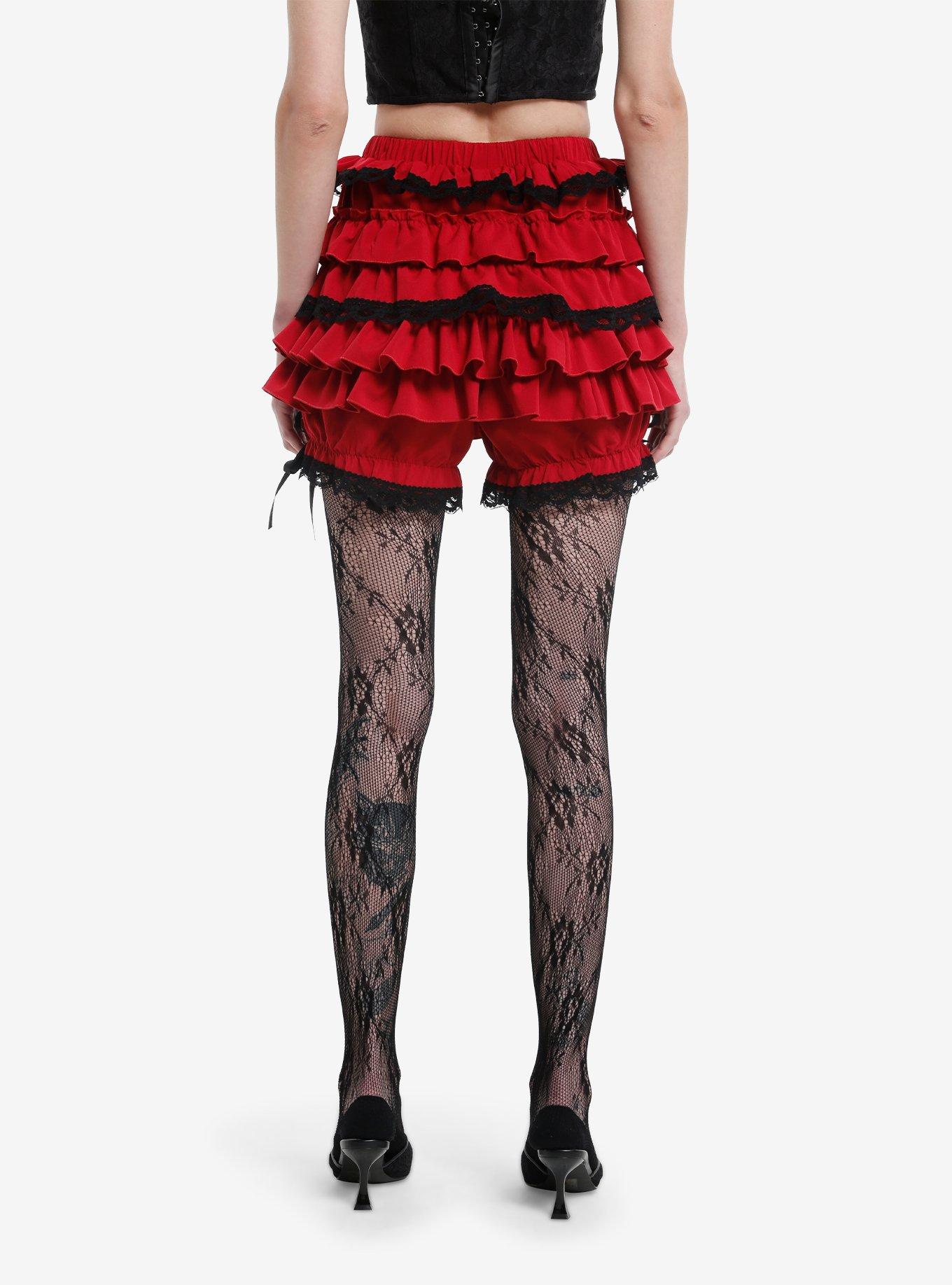 Red & Black Ruffled Bloomers With Bows, , hi-res