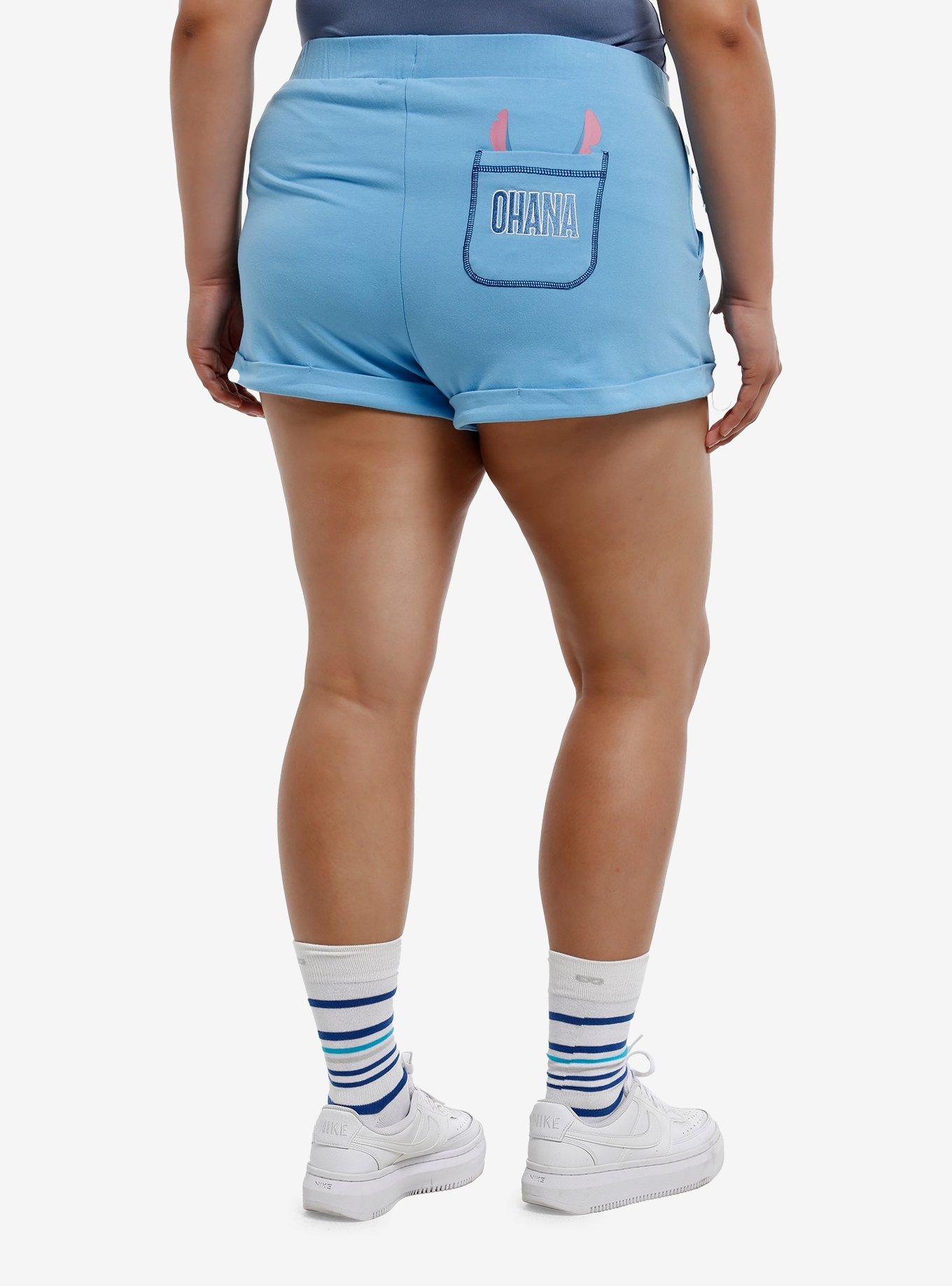 Her Universe Disney Lilo & Stitch Floral Stitch Girls Lounge Shorts Plus Size, , hi-res