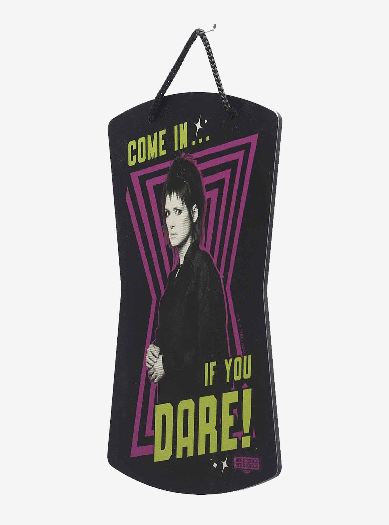 Beetlejuice Lydia Deetz Come in If You Dare Hanging Metal Sign, , alternate