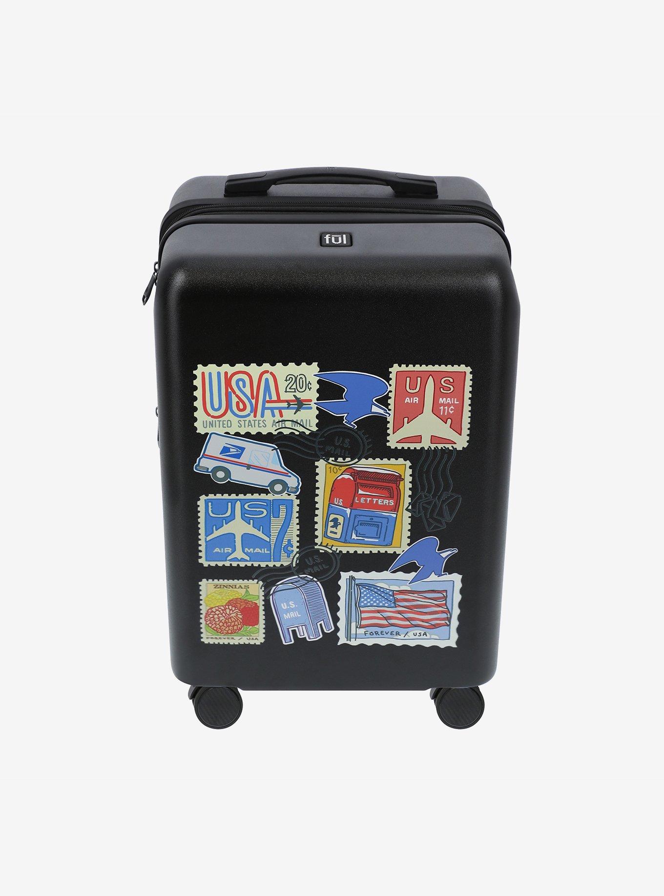 FUL USPS Stamps Carry-On Luggage Black, , alternate