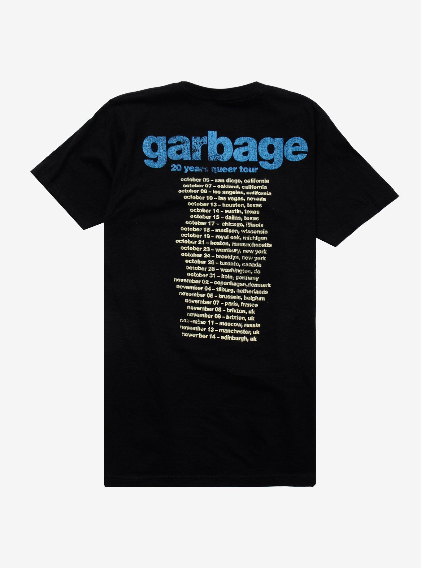 Garbage 20 Years Queer Tour Boyfriend Fit Girls T-Shirt, BLACK, alternate