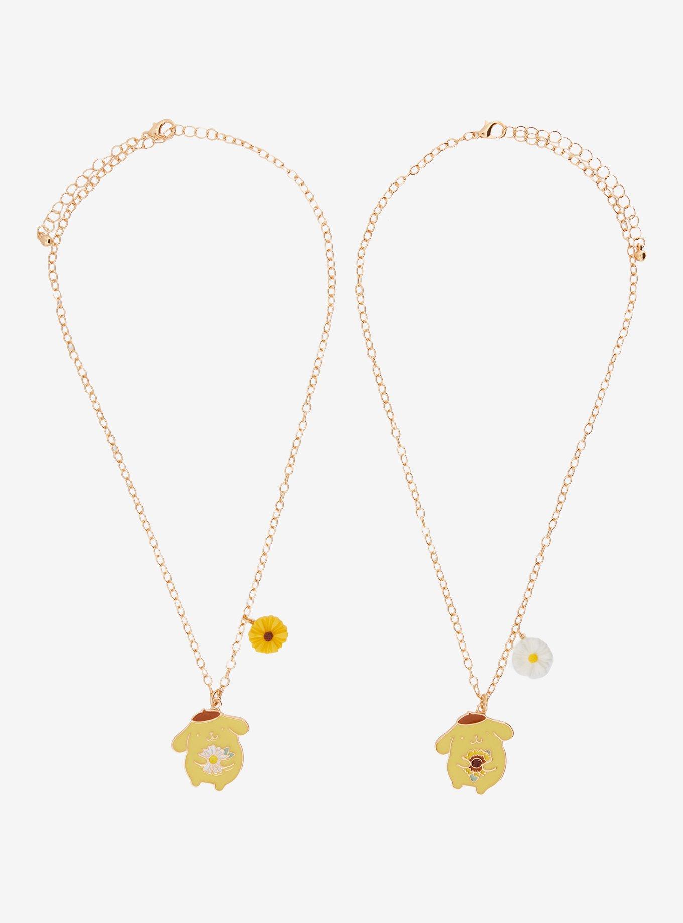 Pompompurin Flowers Best Friend Necklace Set, , hi-res