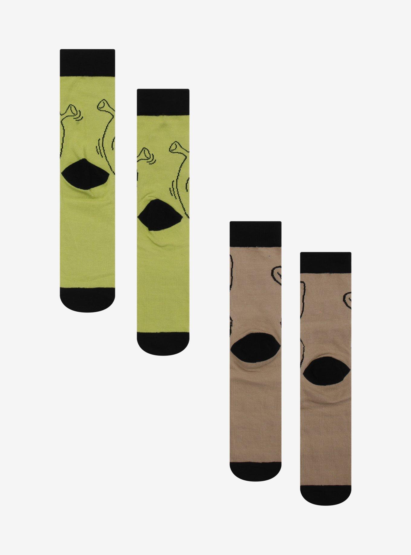 Shrek Donkey & Shrek Crew Socks 2 Pair, , hi-res