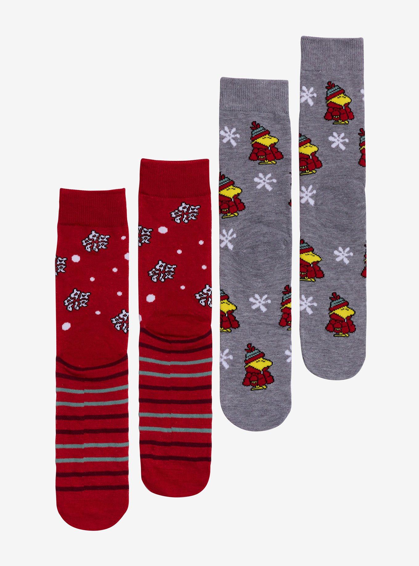 Peanuts Snoopy & Woodstock Puffer Jacket Crew Socks 2 Pair, , alternate