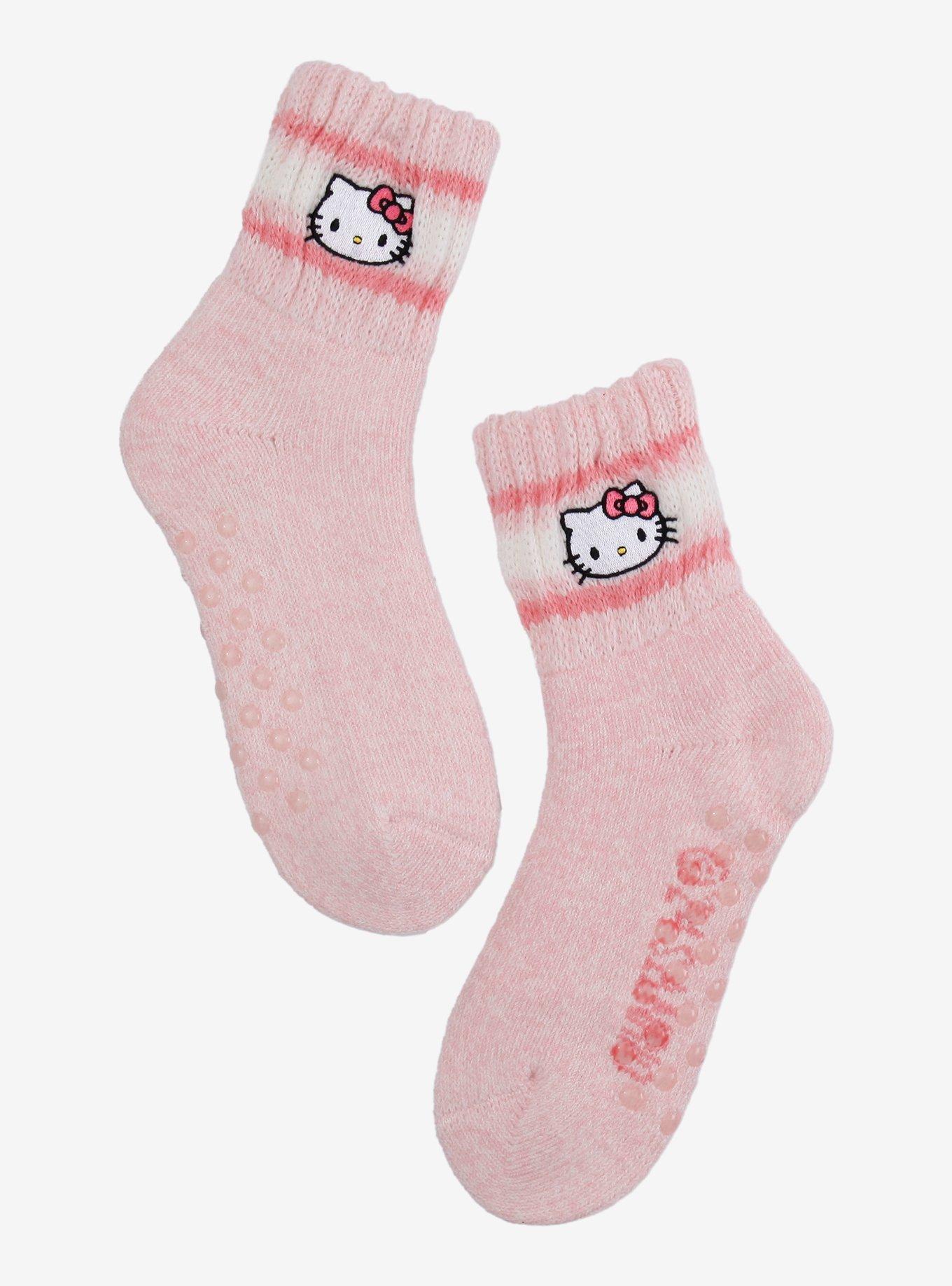 Hello Kitty Stripe Marled Cozy Slipper Socks, , hi-res