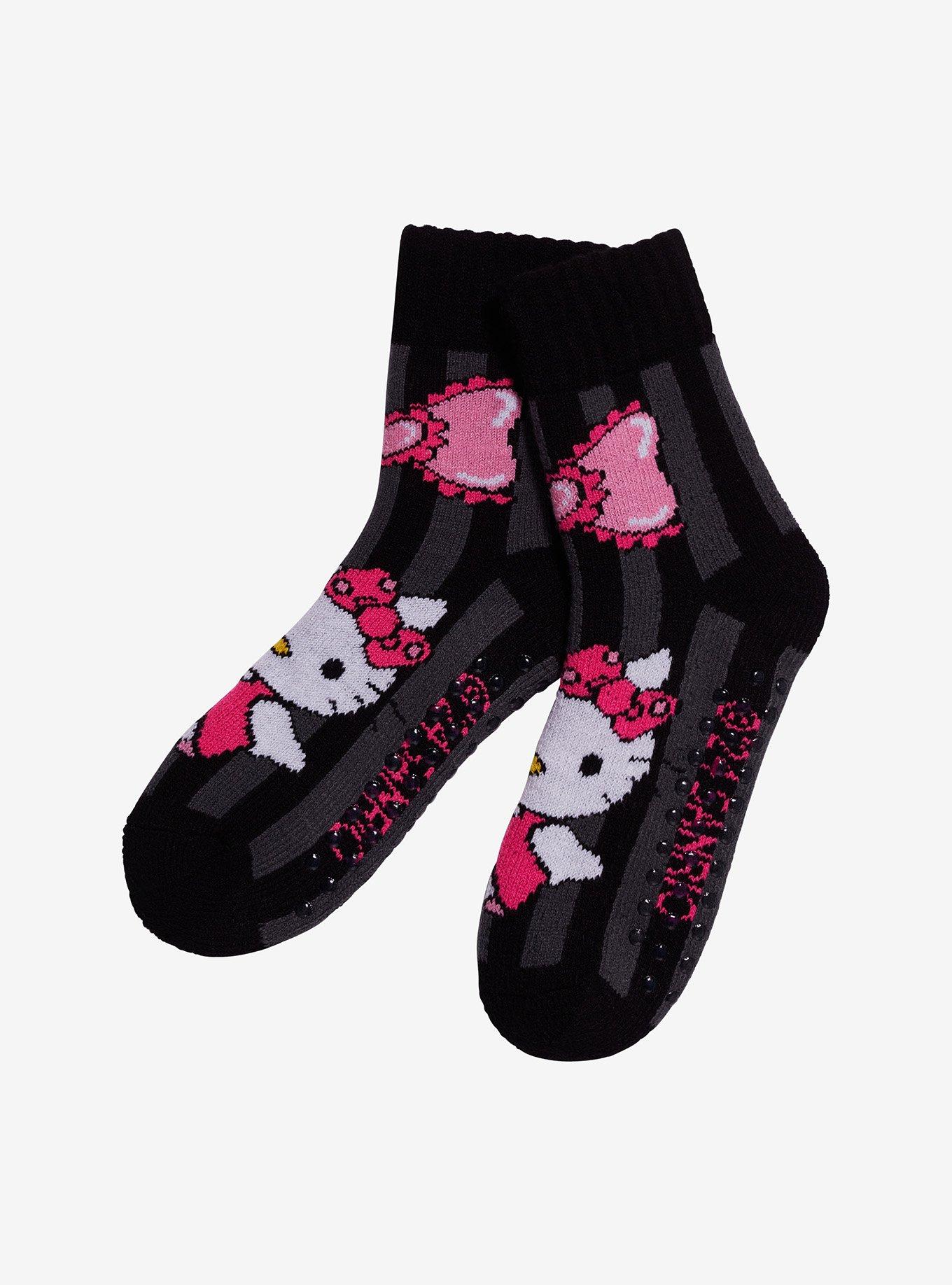 Hello Kitty Bow Stripe Cozy Slipper Socks, , hi-res