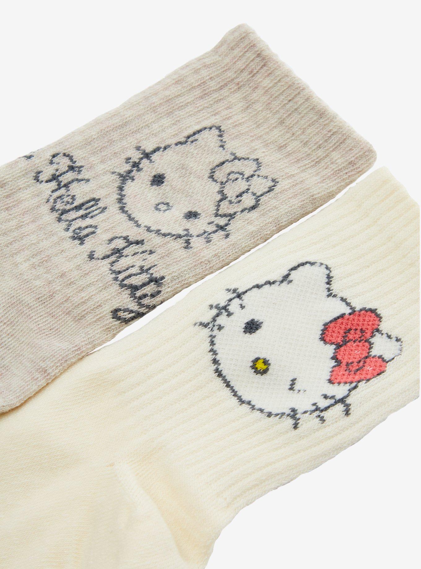 Hello Kitty Face Crew Socks 2 Pair, , alternate
