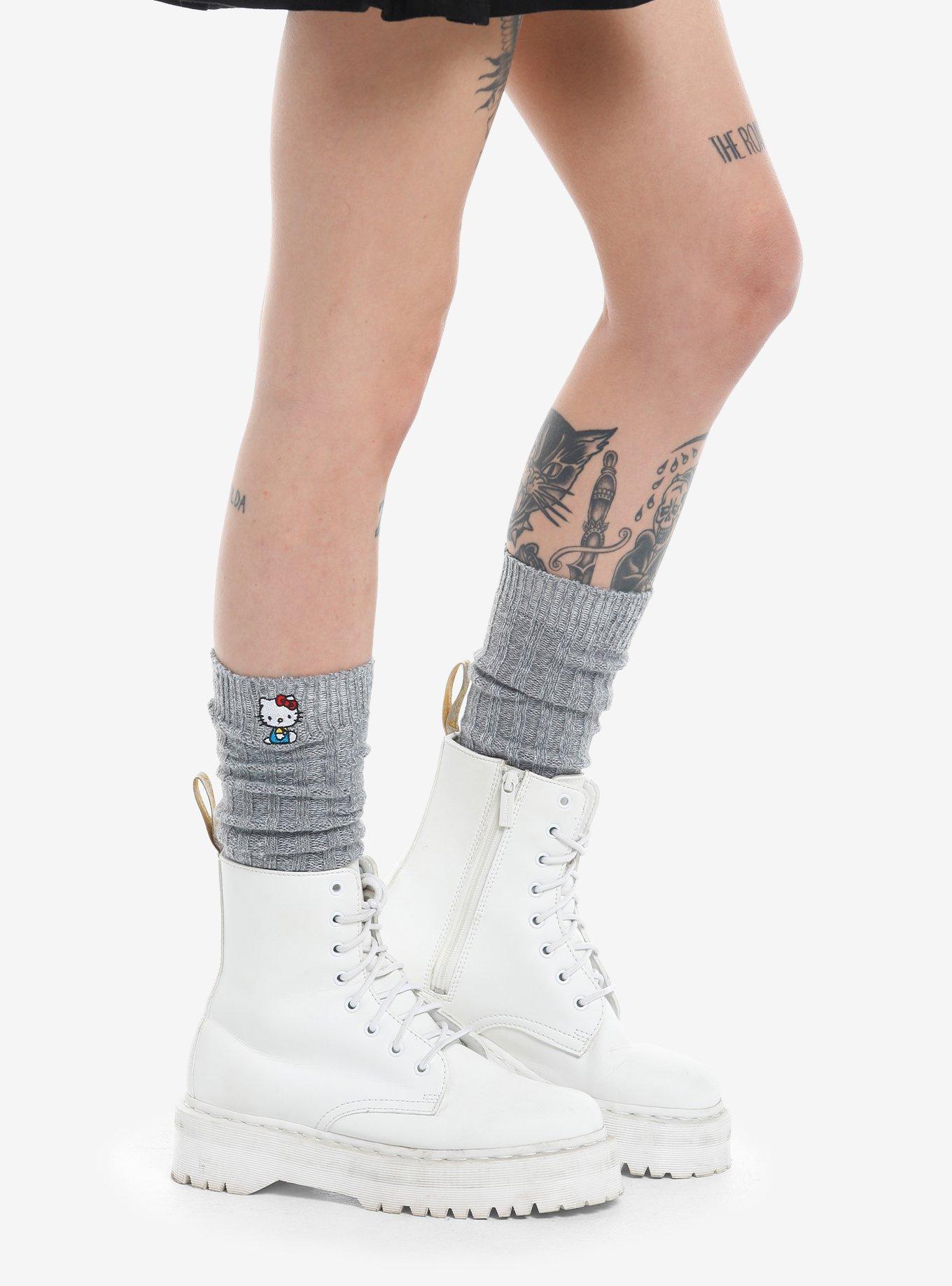 Hello Kitty Grey Slouch Socks, , hi-res