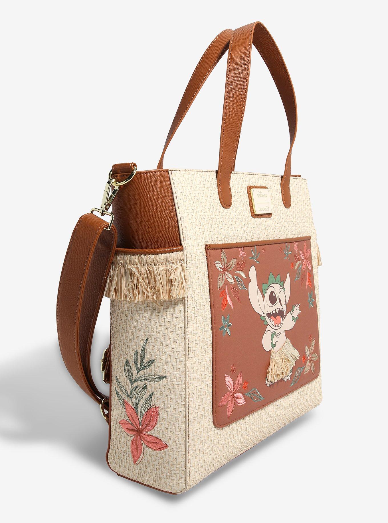 Loungefly Disney Lilo & Stitch Hula Stitch Floral Convertible Tote Bag - BoxLunch Exclusive, , hi-res