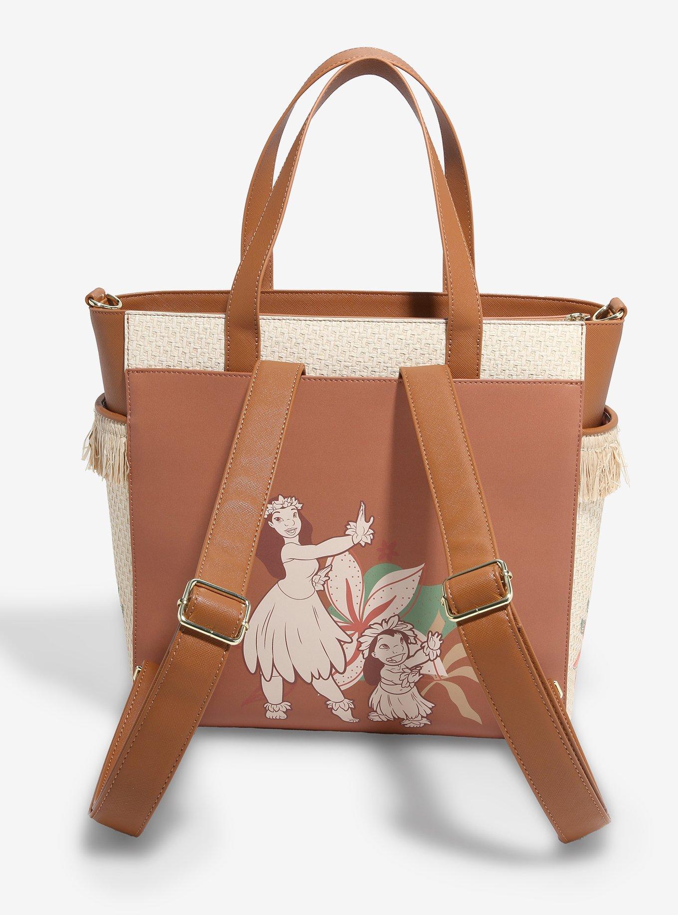 Loungefly Disney Lilo & Stitch Hula Stitch Floral Convertible Tote Bag - BoxLunch Exclusive, , alternate