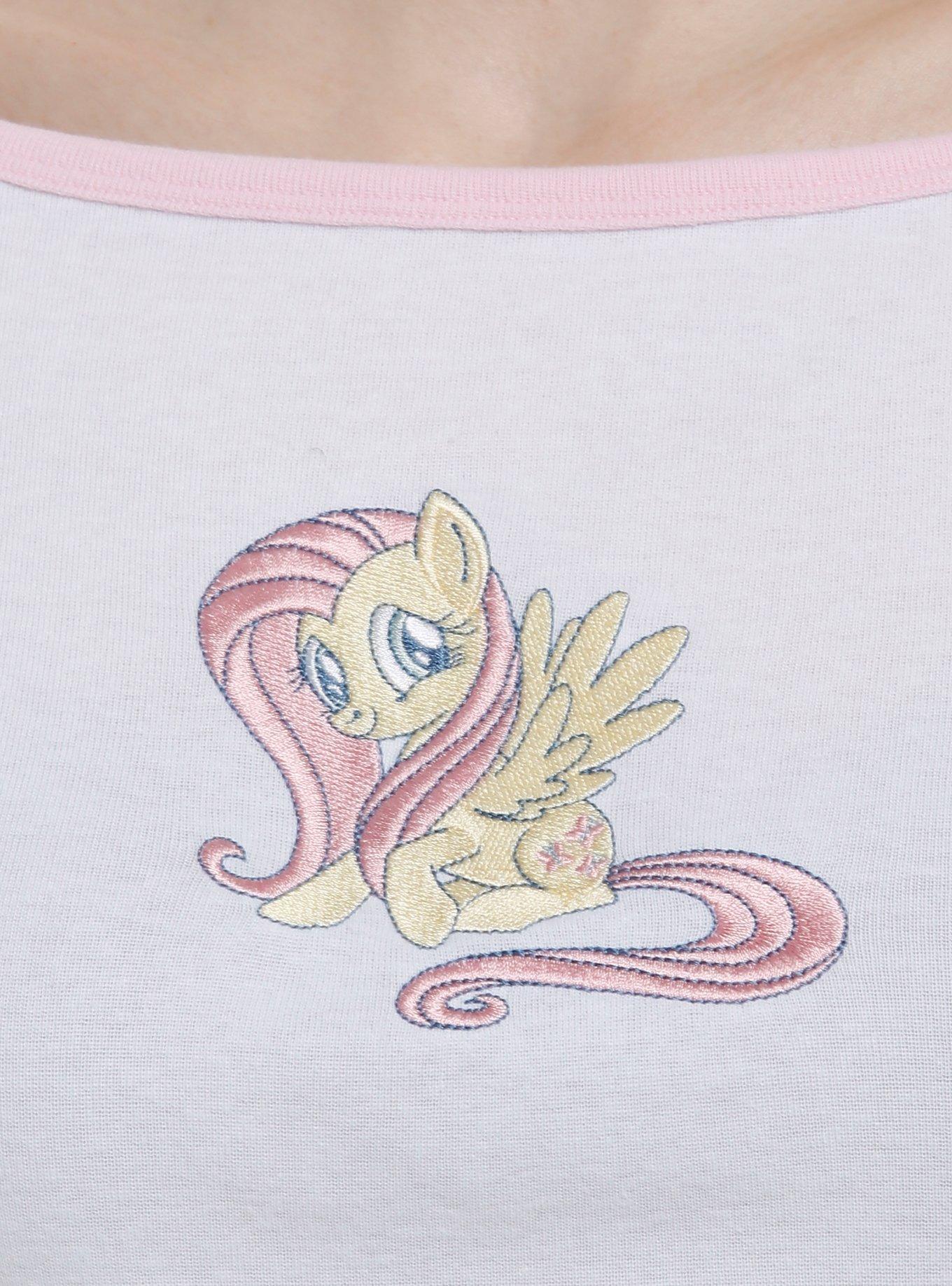 My Little Pony Fluttershy Embroidered Boatneck Girls Raglan Top, PINK, alternate