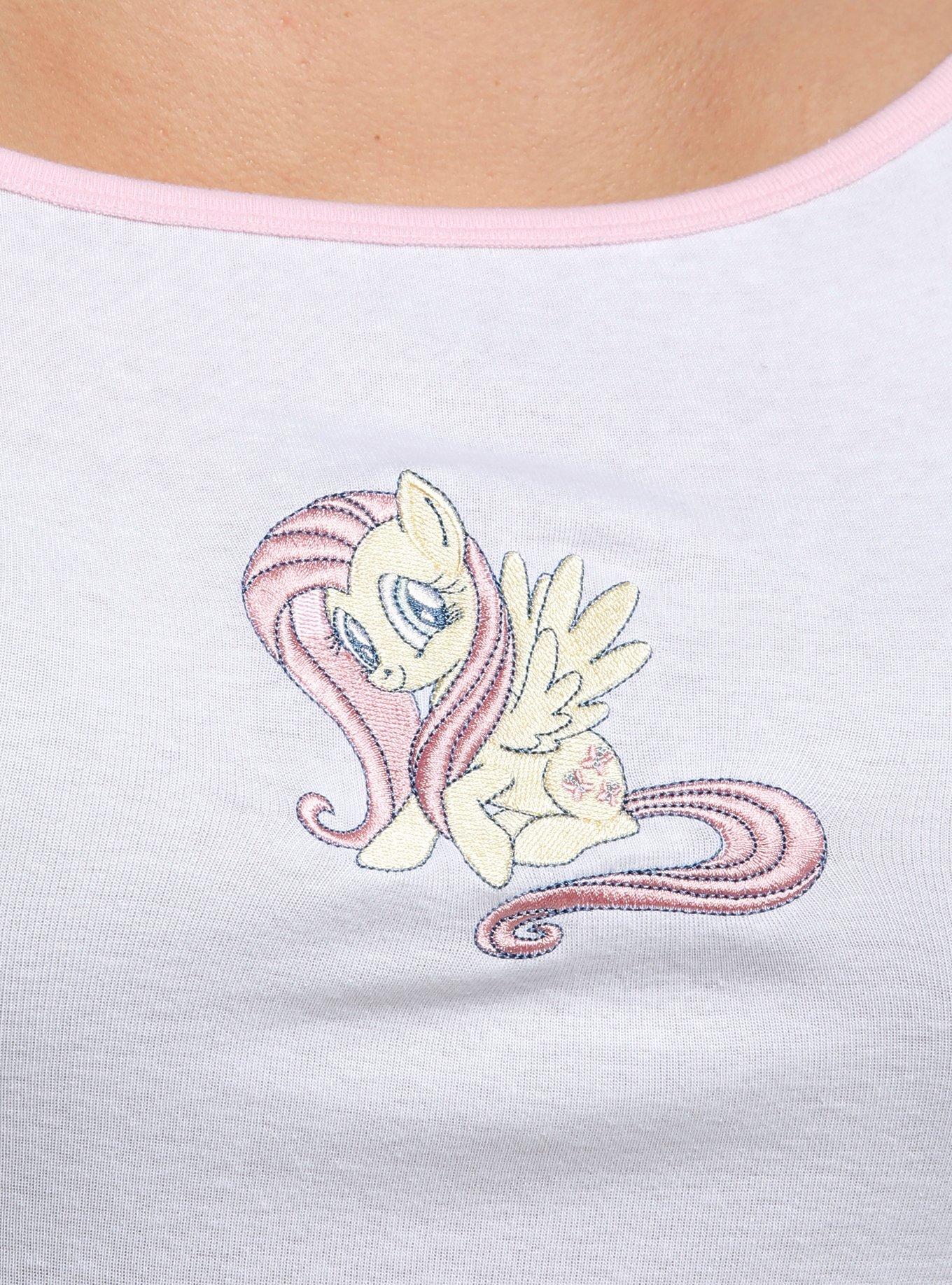 My Little Pony Fluttershy Embroidered Boatneck Girls Raglan Top Plus Size, , hi-res