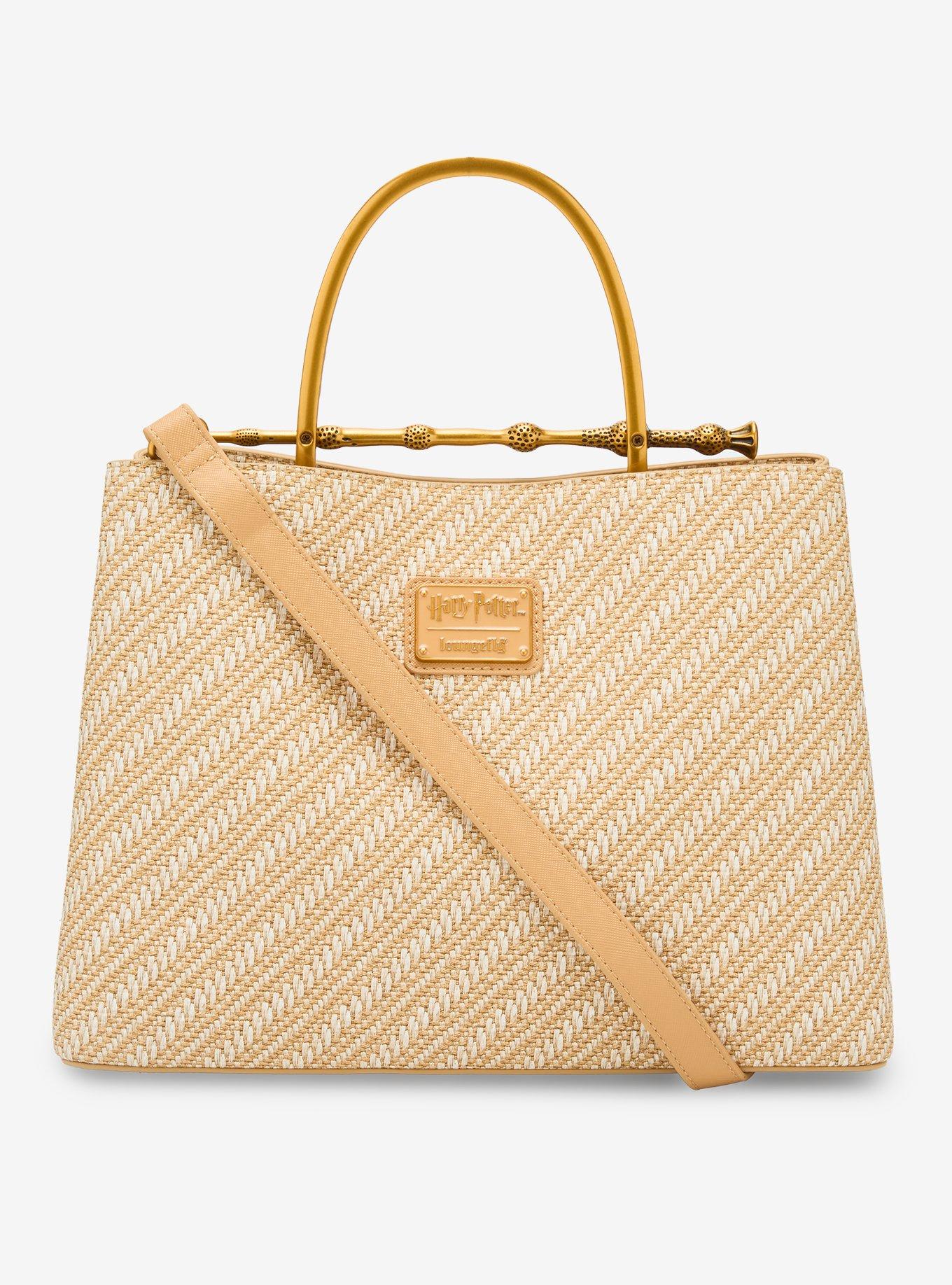 Loungefly Harry Potter Deathly Hallows Elder Wand Raffia Texture Brown Handbag - BoxLunch Exclusive, , alternate