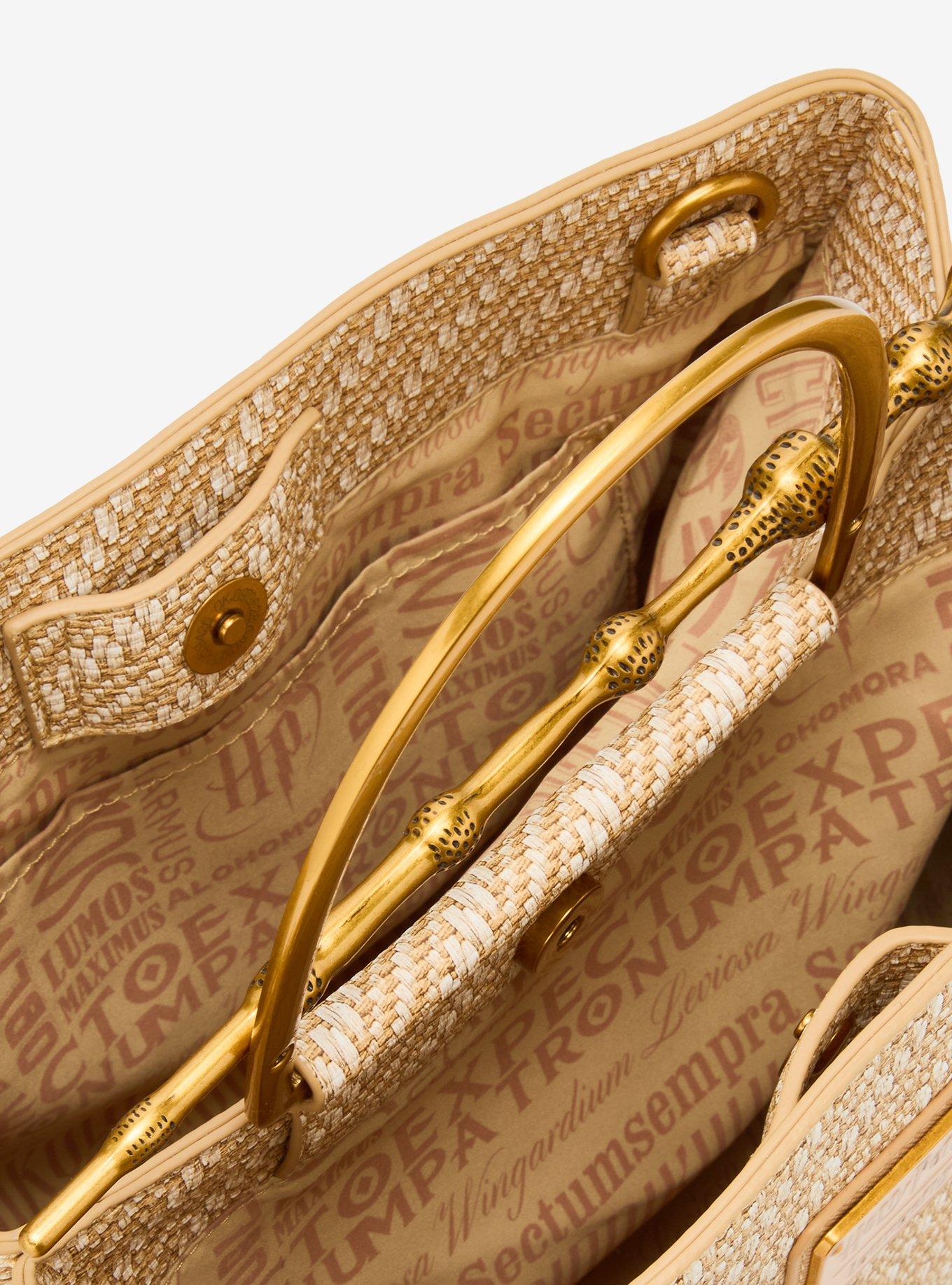Loungefly Harry Potter Deathly Hallows Elder Wand Raffia Texture Brown Handbag - BoxLunch Exclusive, , alternate