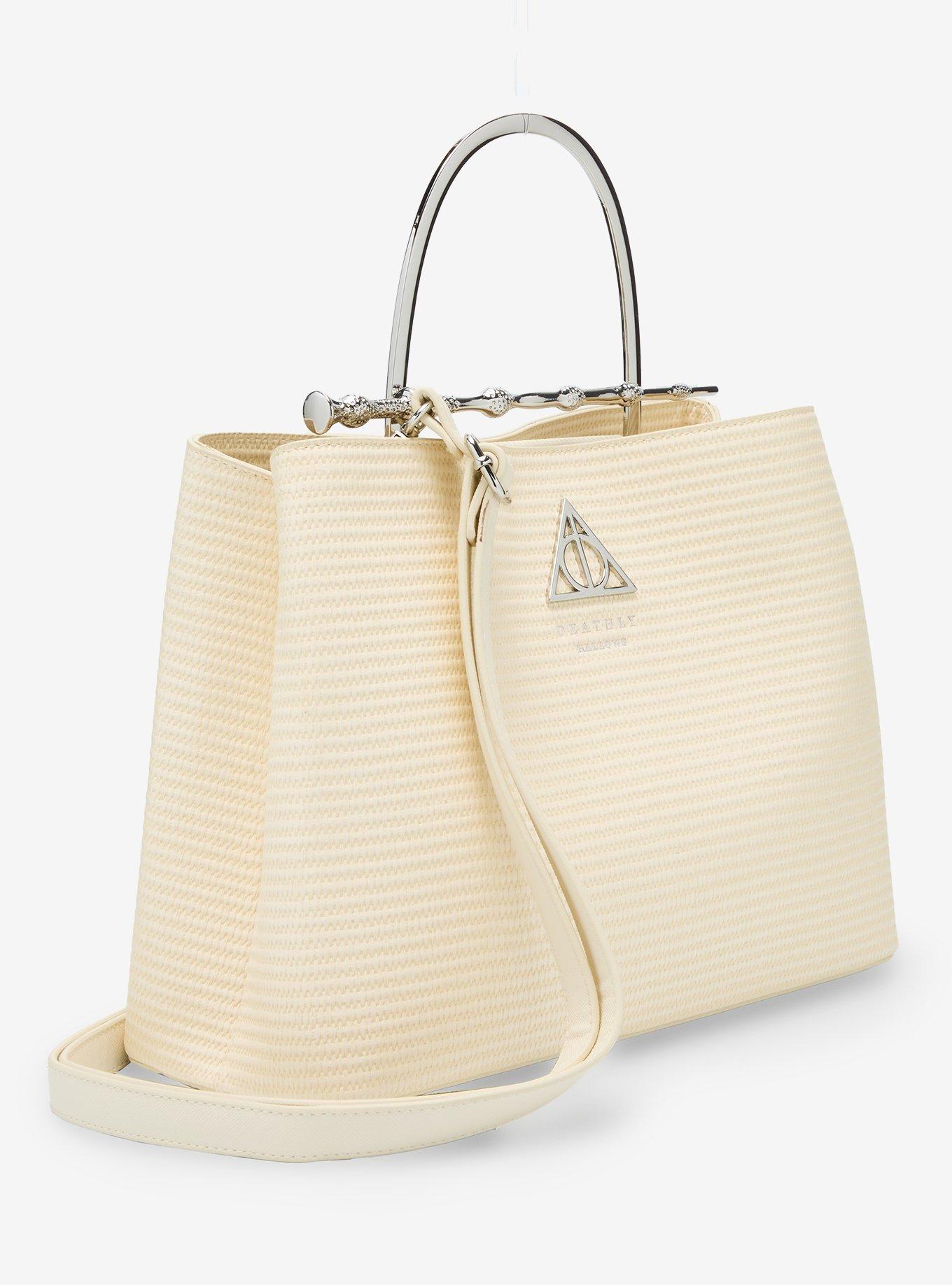 Loungefly Harry Potter Deathly Hallows Elder Wand Raffia Texture Cream Handbag - BoxLunch Exclusive, , hi-res