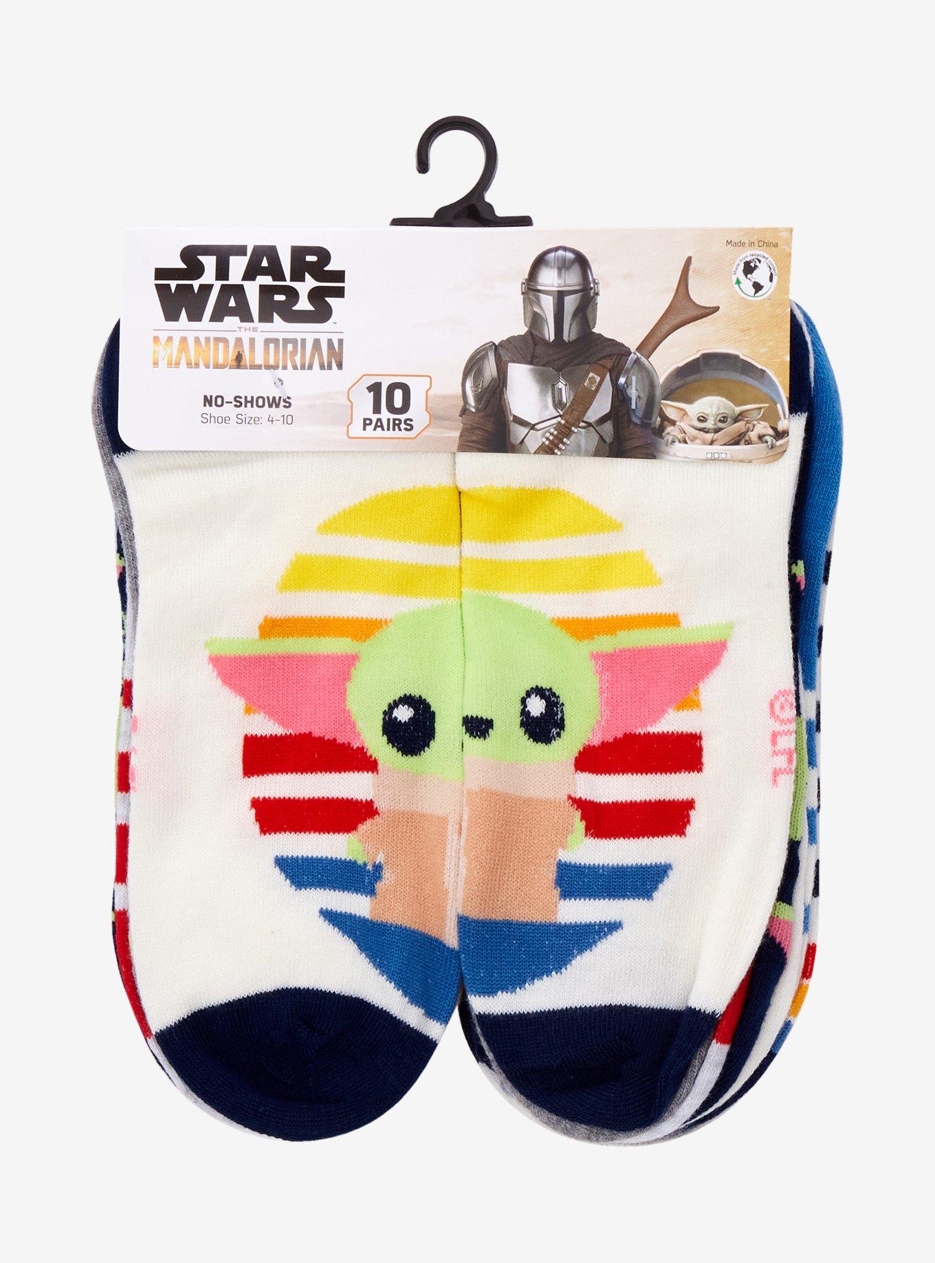 Star Wars The Mandalorian Grogu & Mando No-Show Socks 10 Pair, , alternate