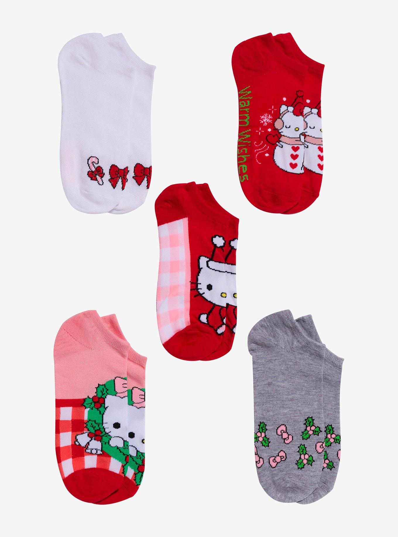 Hello Kitty Holiday No-Show Socks 5 Pair, , hi-res