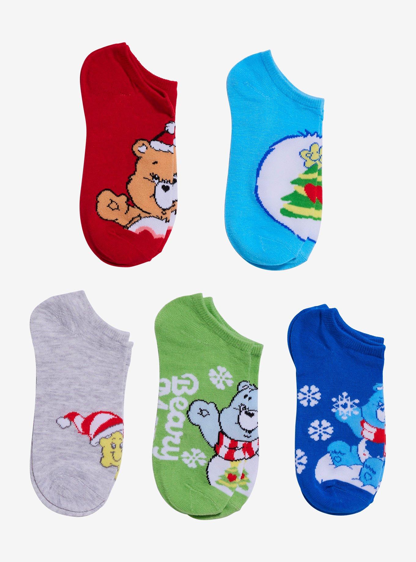 Care Bears Christmas No-Show Socks 5 Pair, , hi-res