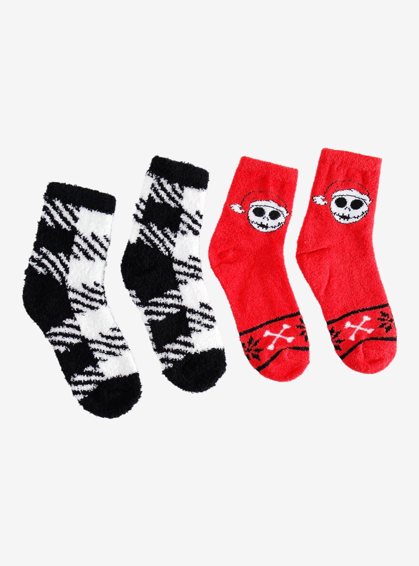 The Nightmare Before Christmas Jack Fuzzy Socks 2 Pair, , alternate