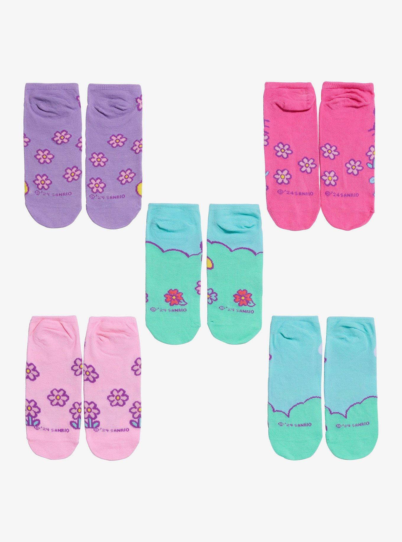 Hello Kitty And Friends Flower No-Show Socks 5 Pair, , hi-res