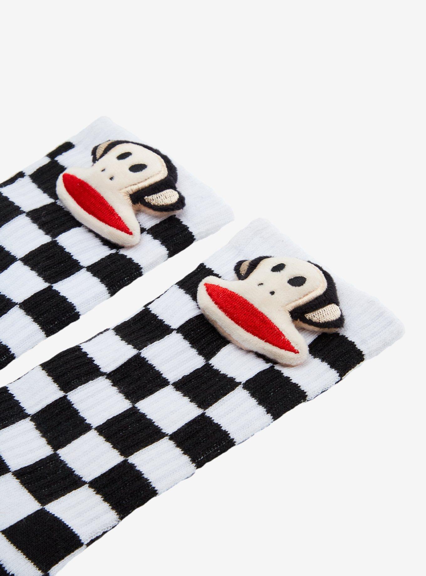 Paul Frank Plush Checkered Crew Socks, , hi-res