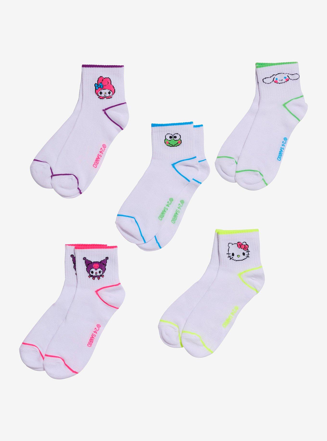 Hello Kitty And Friends Neon Outline Ankle Socks 5 Pair, , hi-res