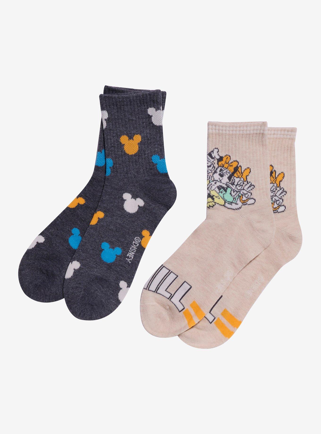 Disney Mickey Mouse And Friends Chill Crew Socks 2 Pair, , hi-res