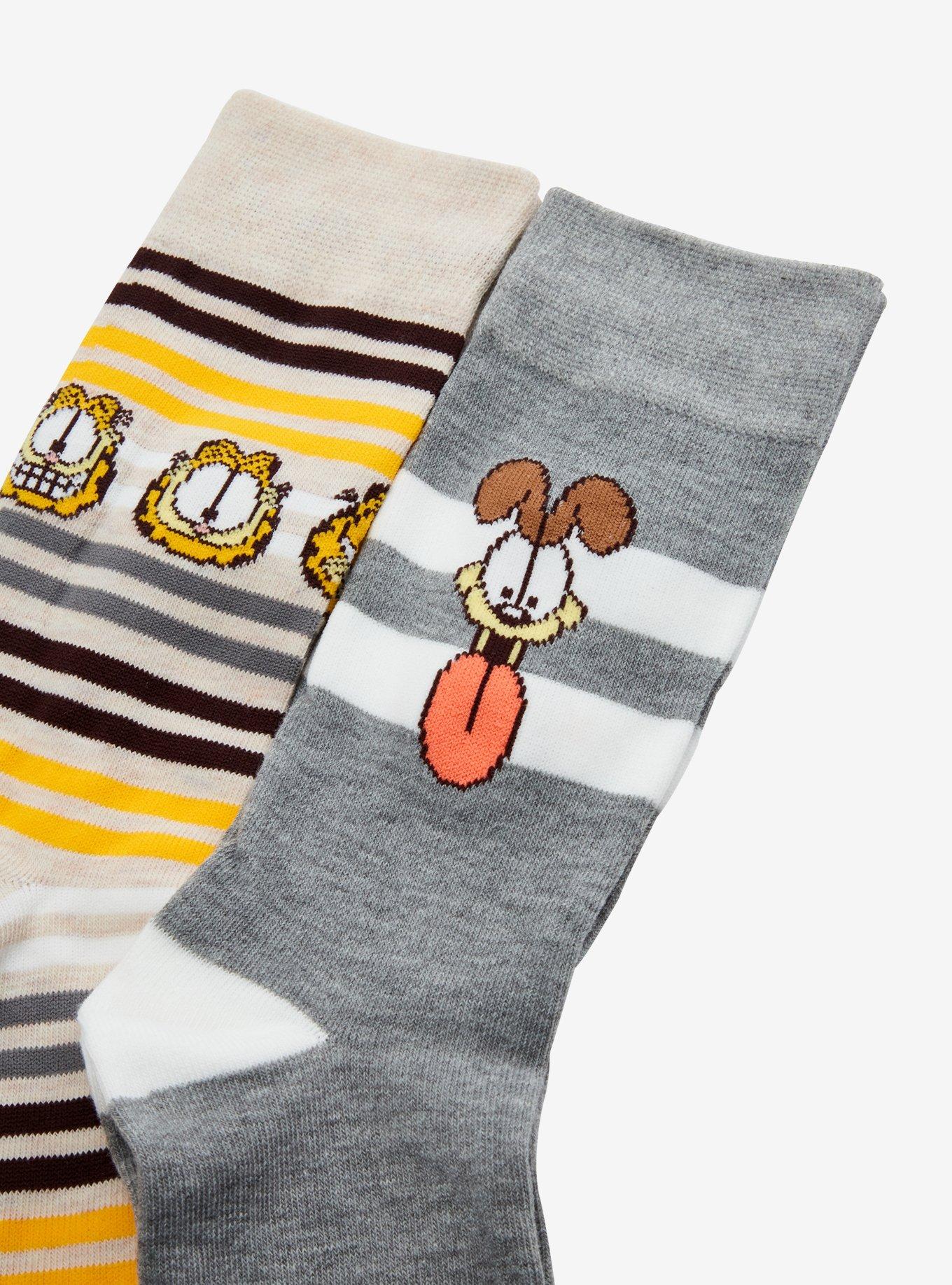 Garfield & Odie Stripe Crew Socks 2 Pair, , hi-res