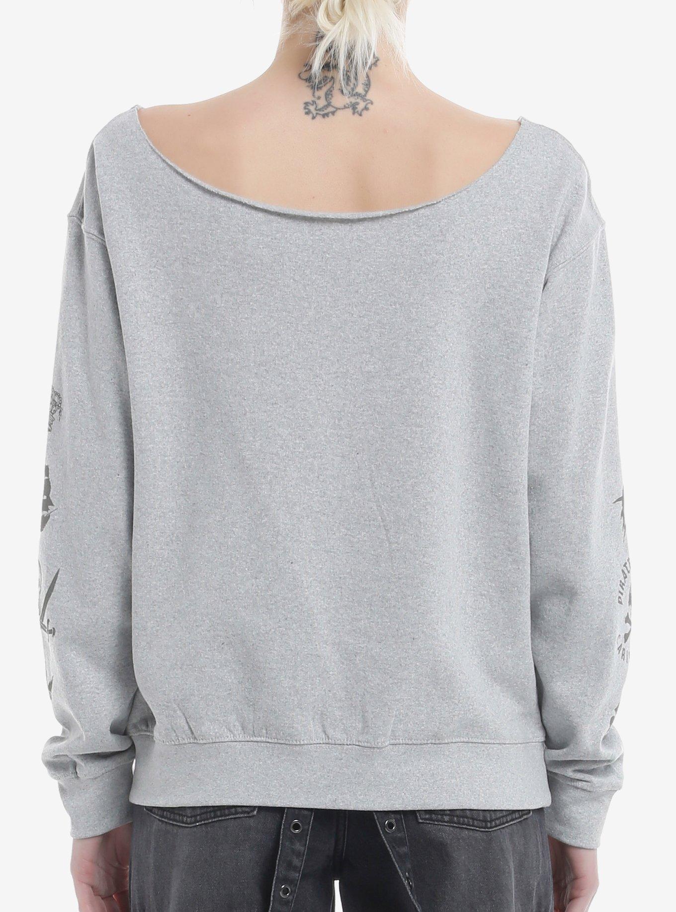 Disney Pirates Of The Caribbean Icons Boatneck Girls Sweatshirt, MULTI, alternate