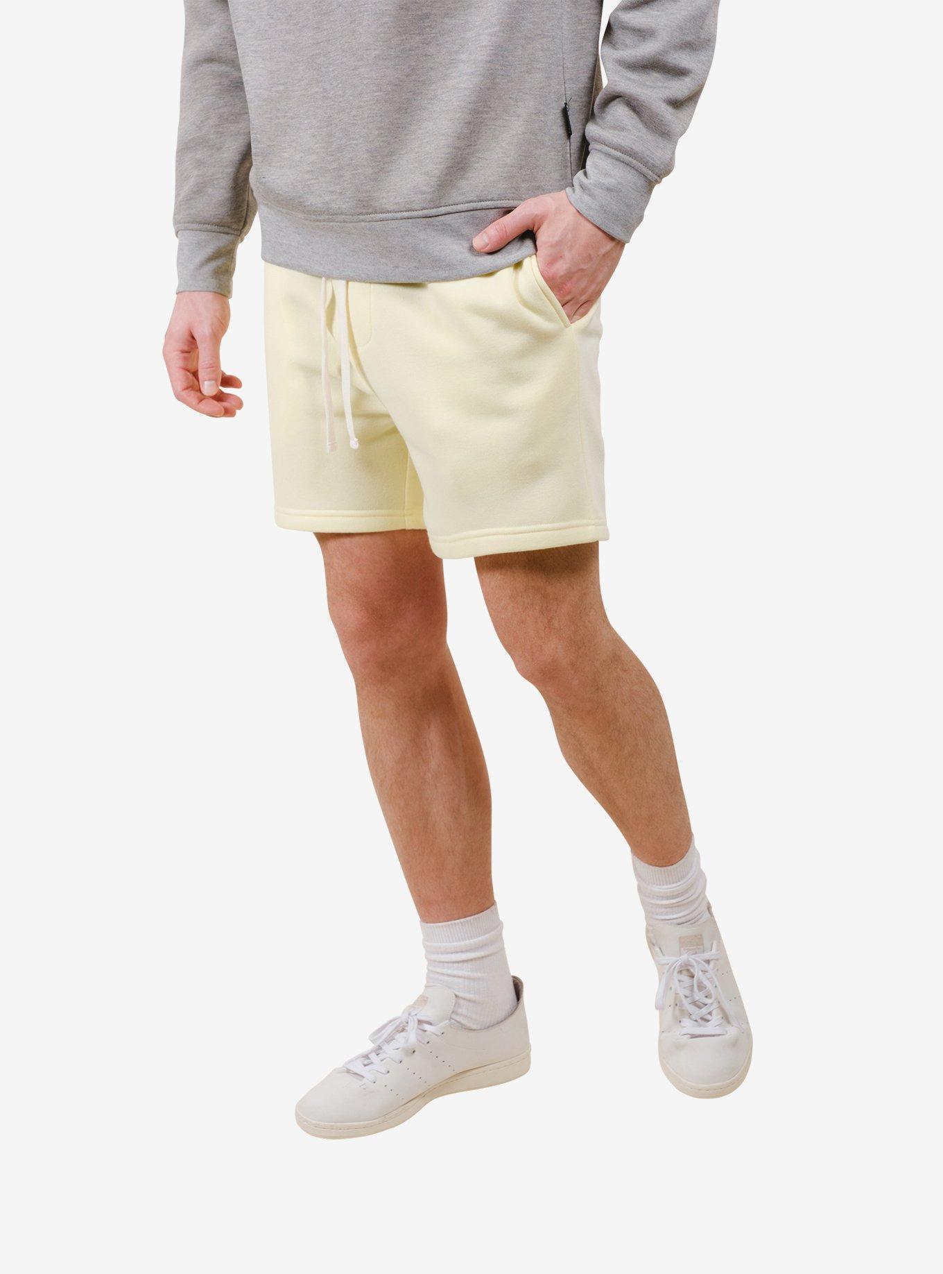 Pastel Yellow 5" Inseam Core Fleece Short, BRIGHT YELLOW, alternate