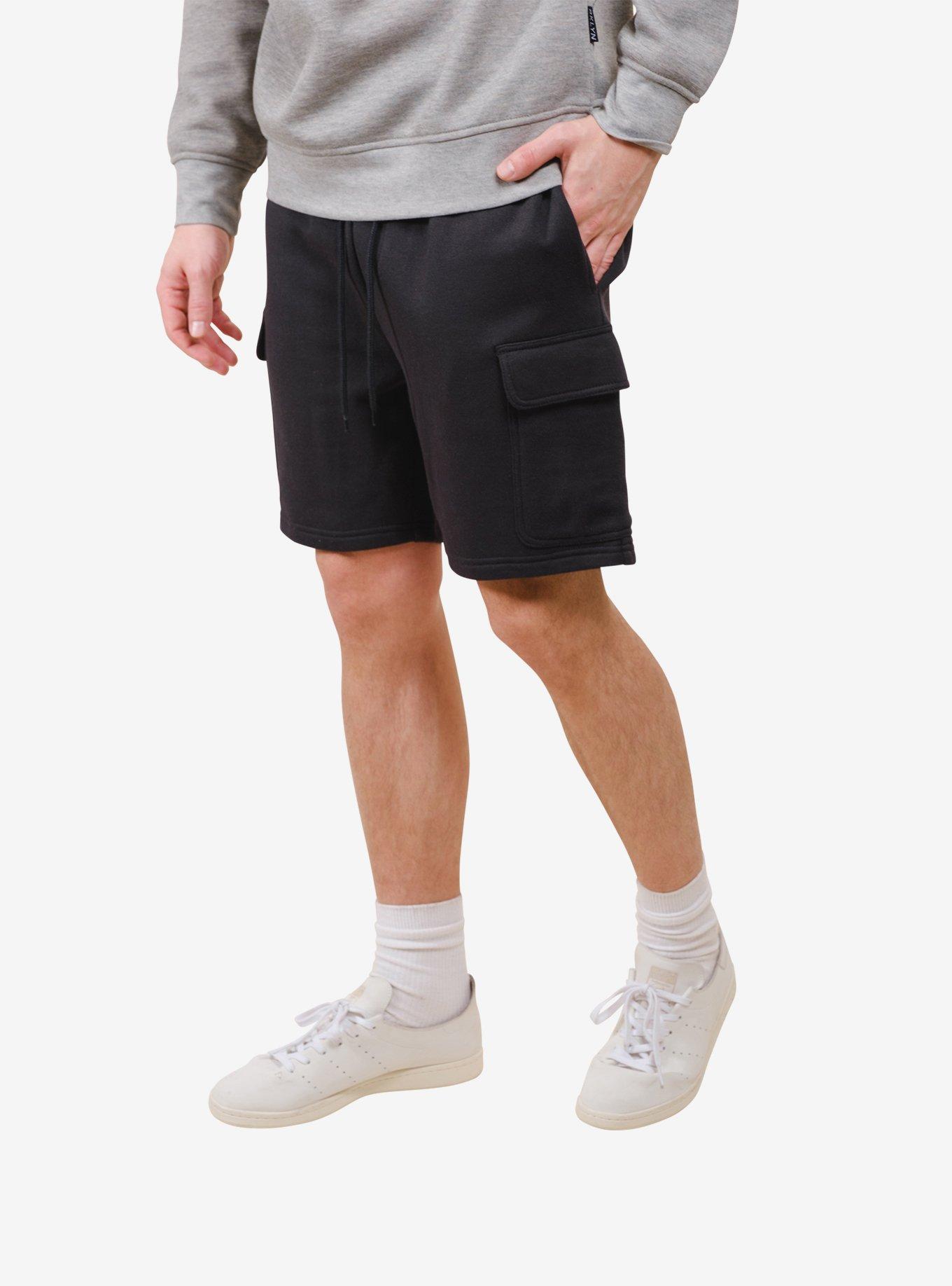 Black Core Fleece Cargo Short, BLACK, alternate