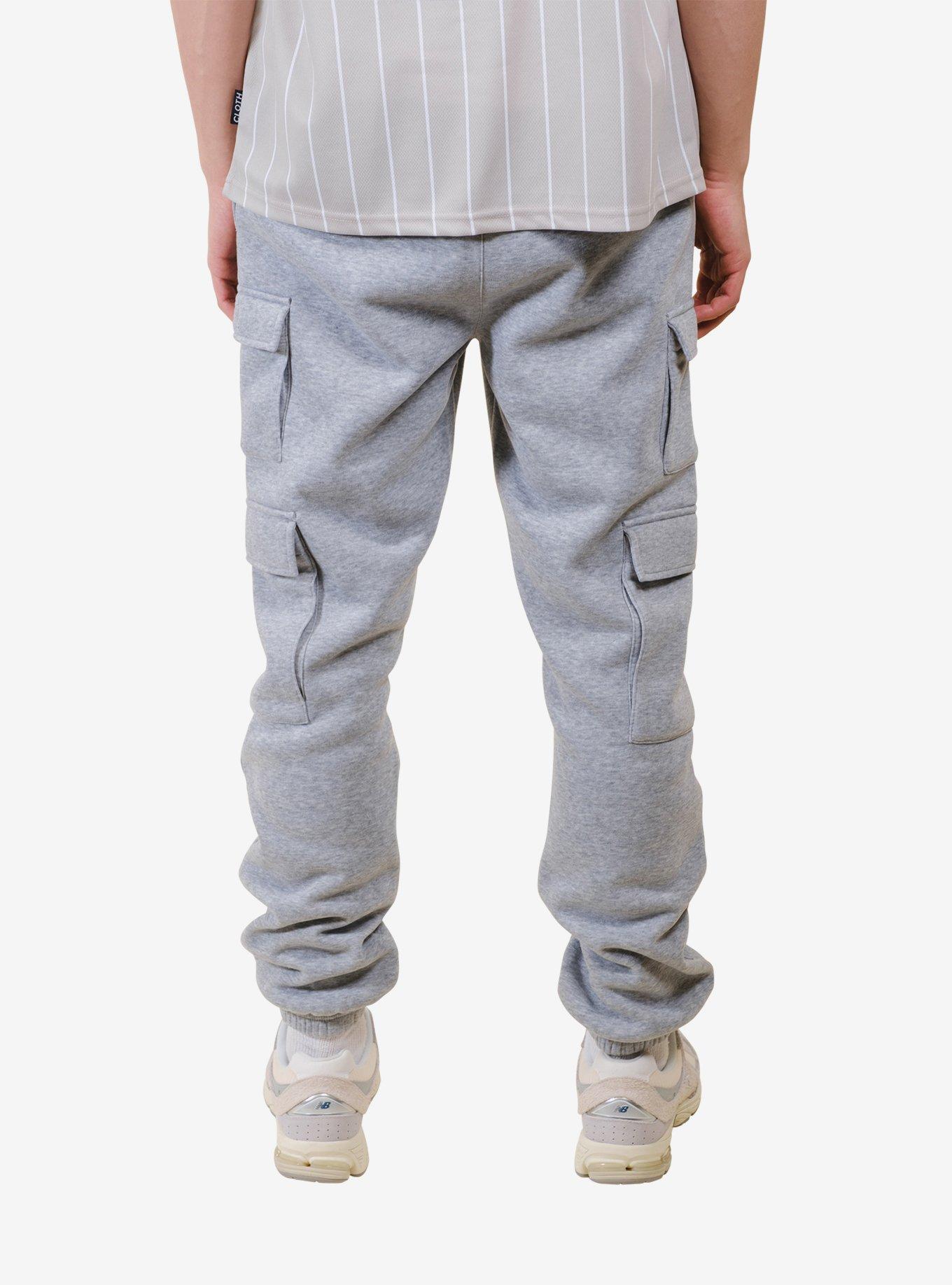 Heather Grey Fleece Utility Cargo Sweatpant, GREY, alternate