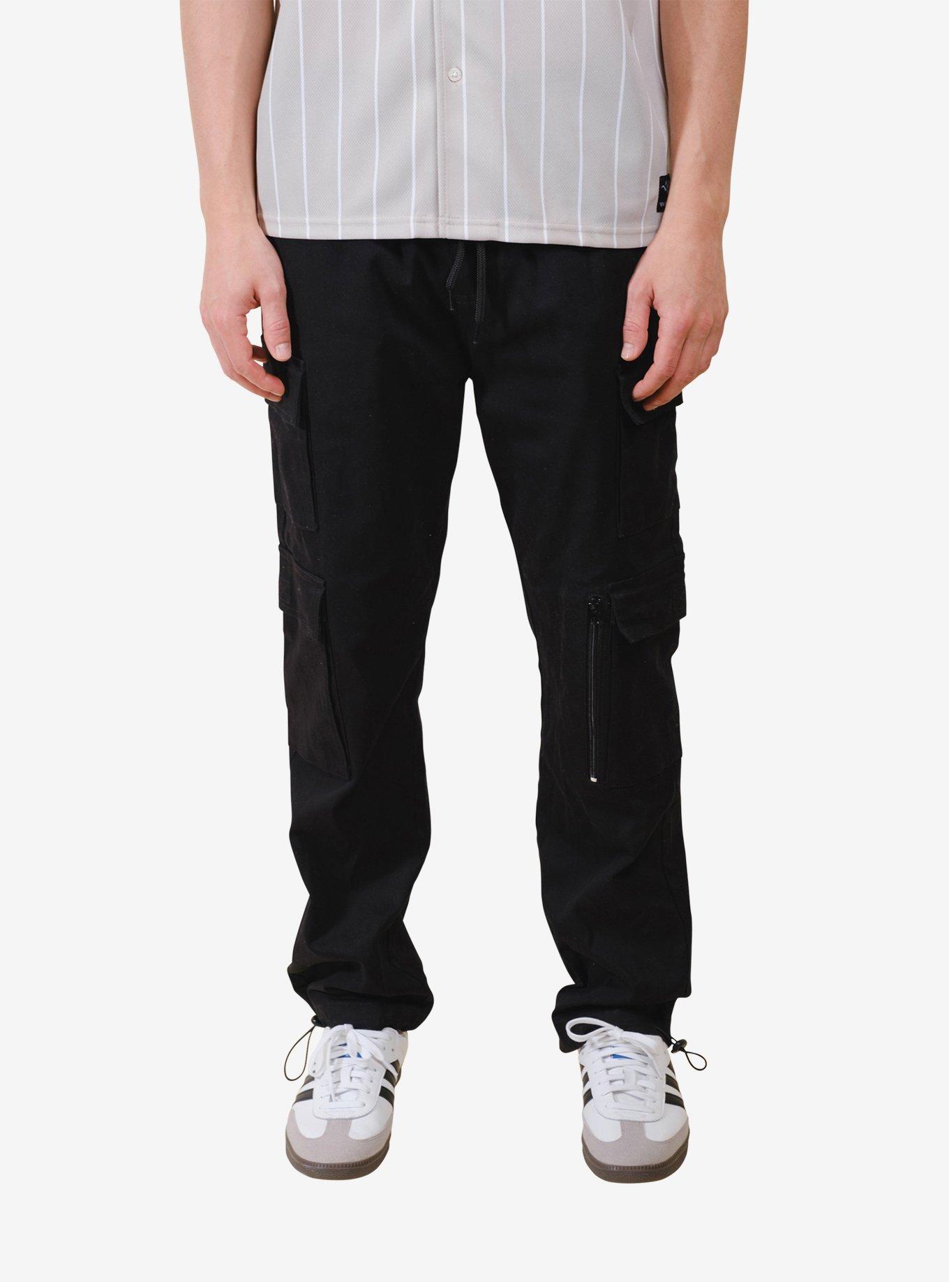 Black Stretch Twill Utility Pant, , hi-res