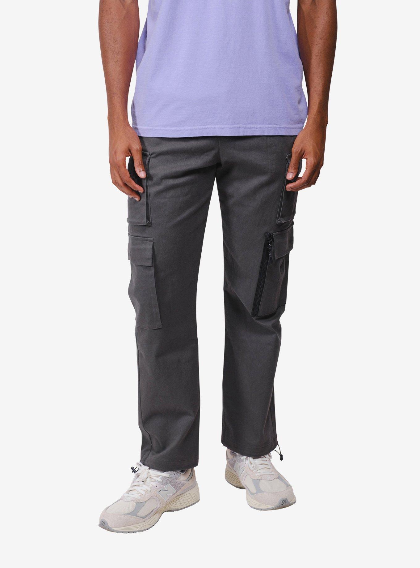 Charcoal Grey Stretch Twill Utility Pant, , hi-res