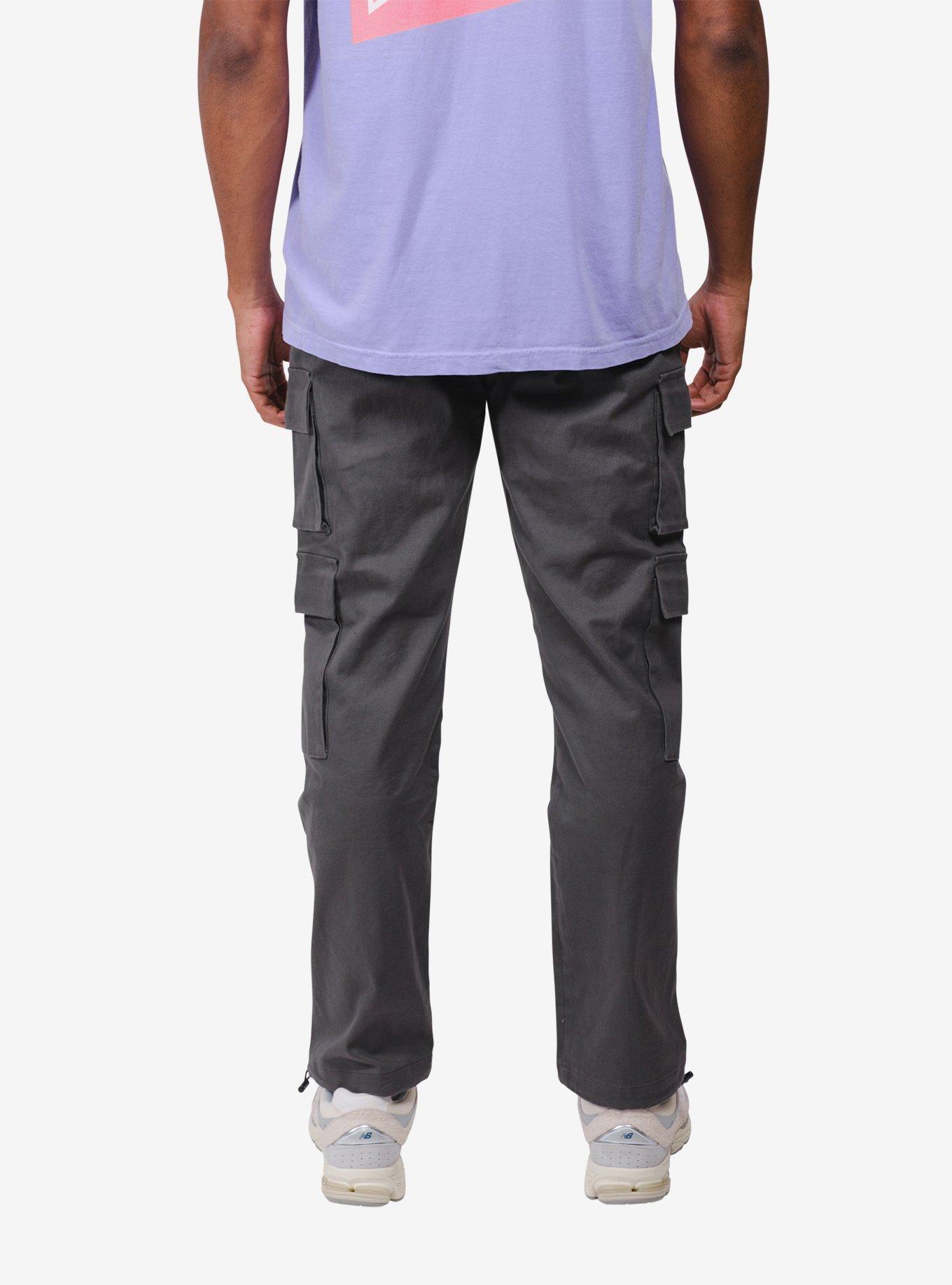 Charcoal Grey Stretch Twill Utility Pant, GREY, alternate