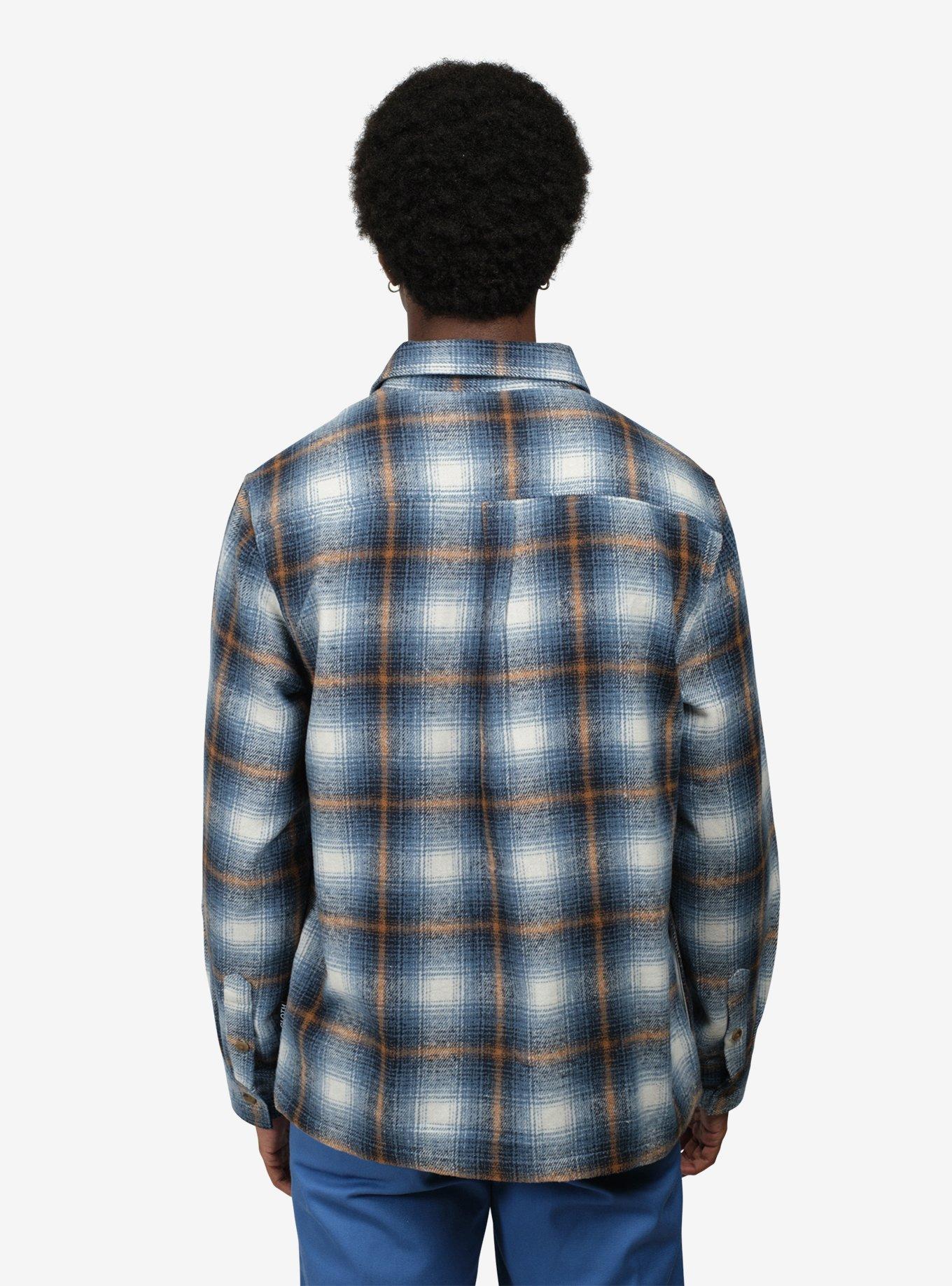 Blue Beige Check Heavy Flannel Shacket, , hi-res