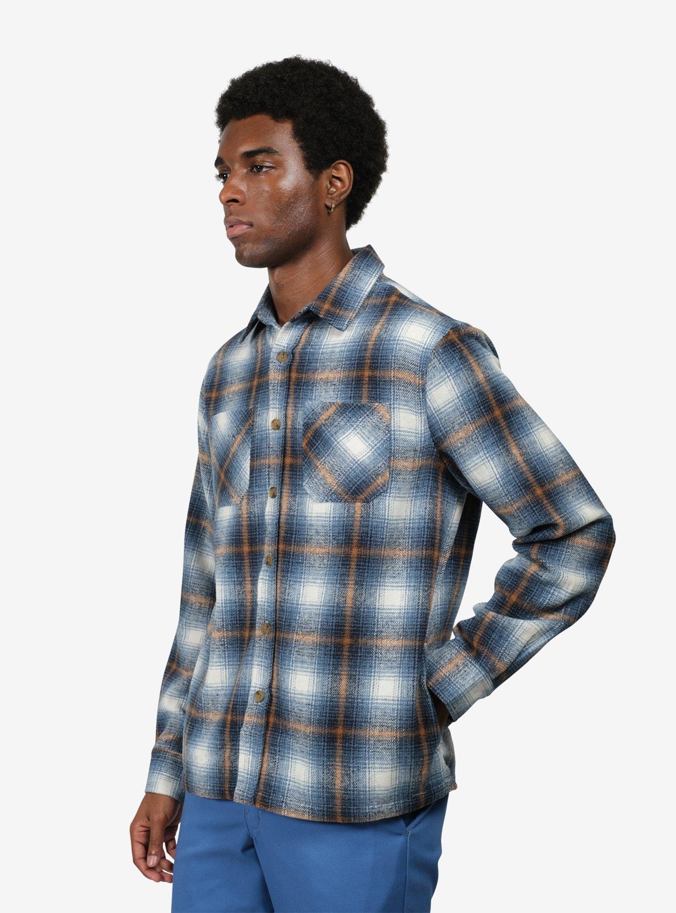 Blue Beige Check Heavy Flannel Shacket, BLUE, alternate