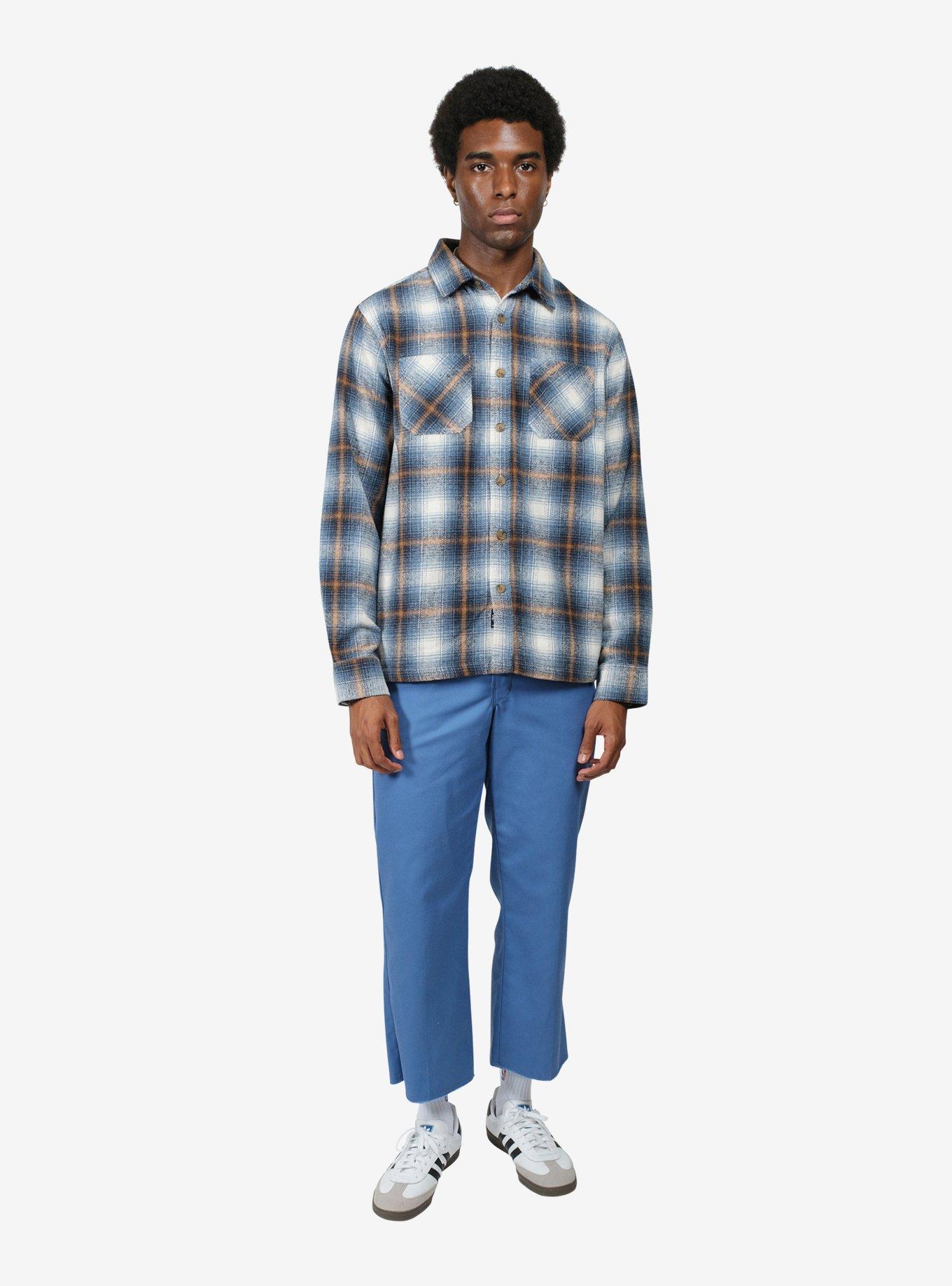 Blue Beige Check Heavy Flannel Shacket, BLUE, alternate