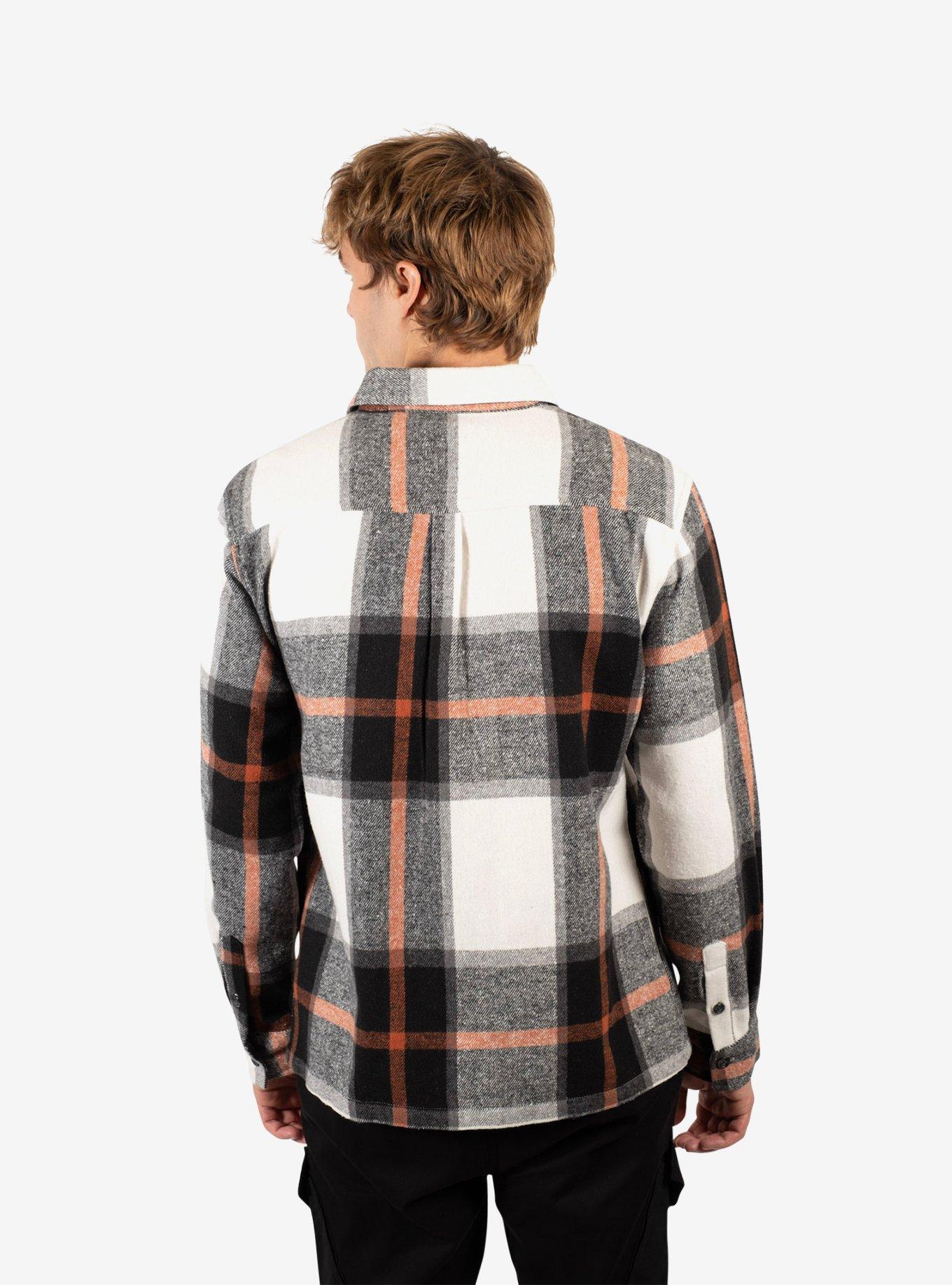 Black Cream Heavy Flannel Shacket, , hi-res