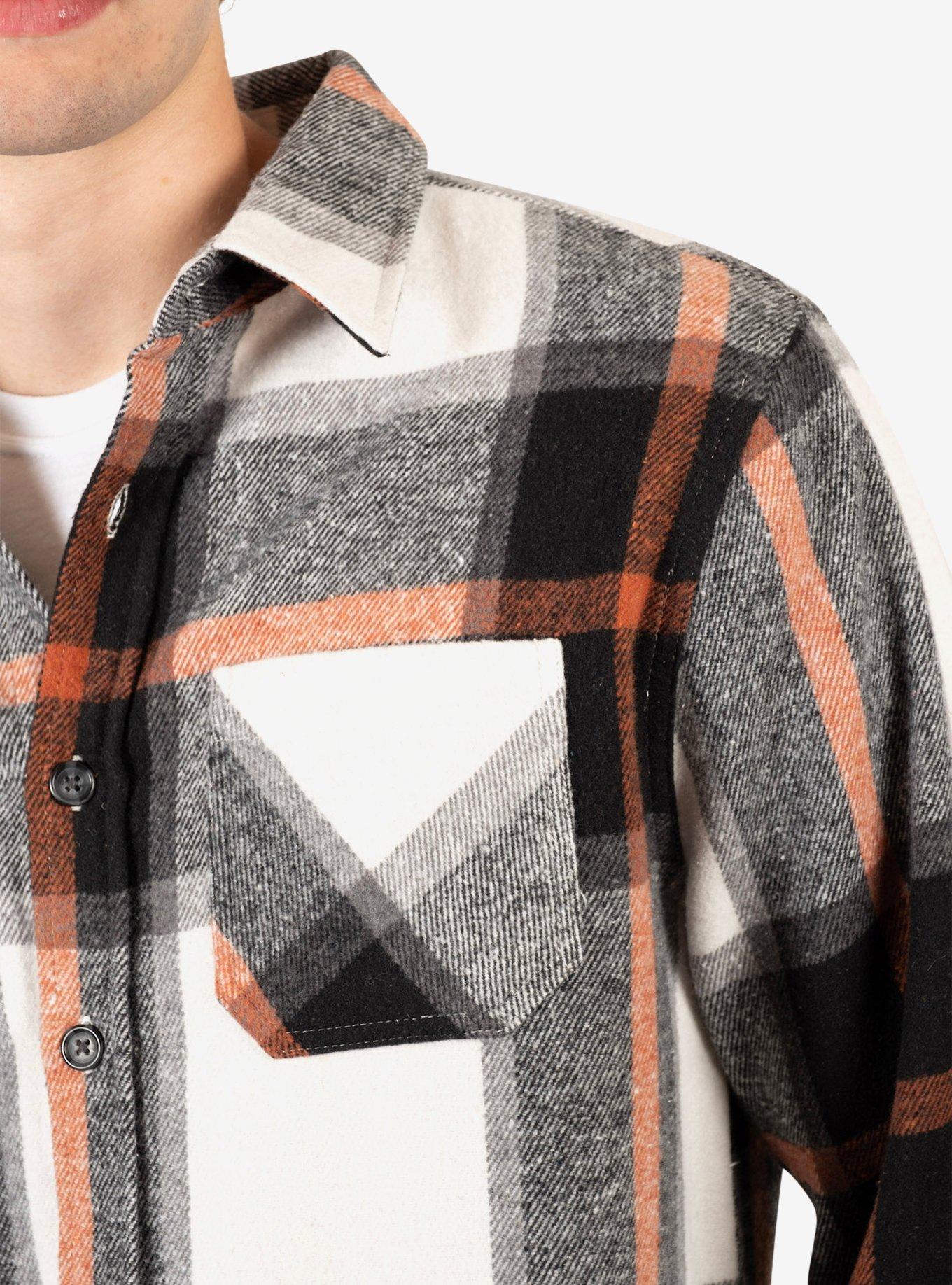 Black Cream Heavy Flannel Shacket, BLACK, alternate