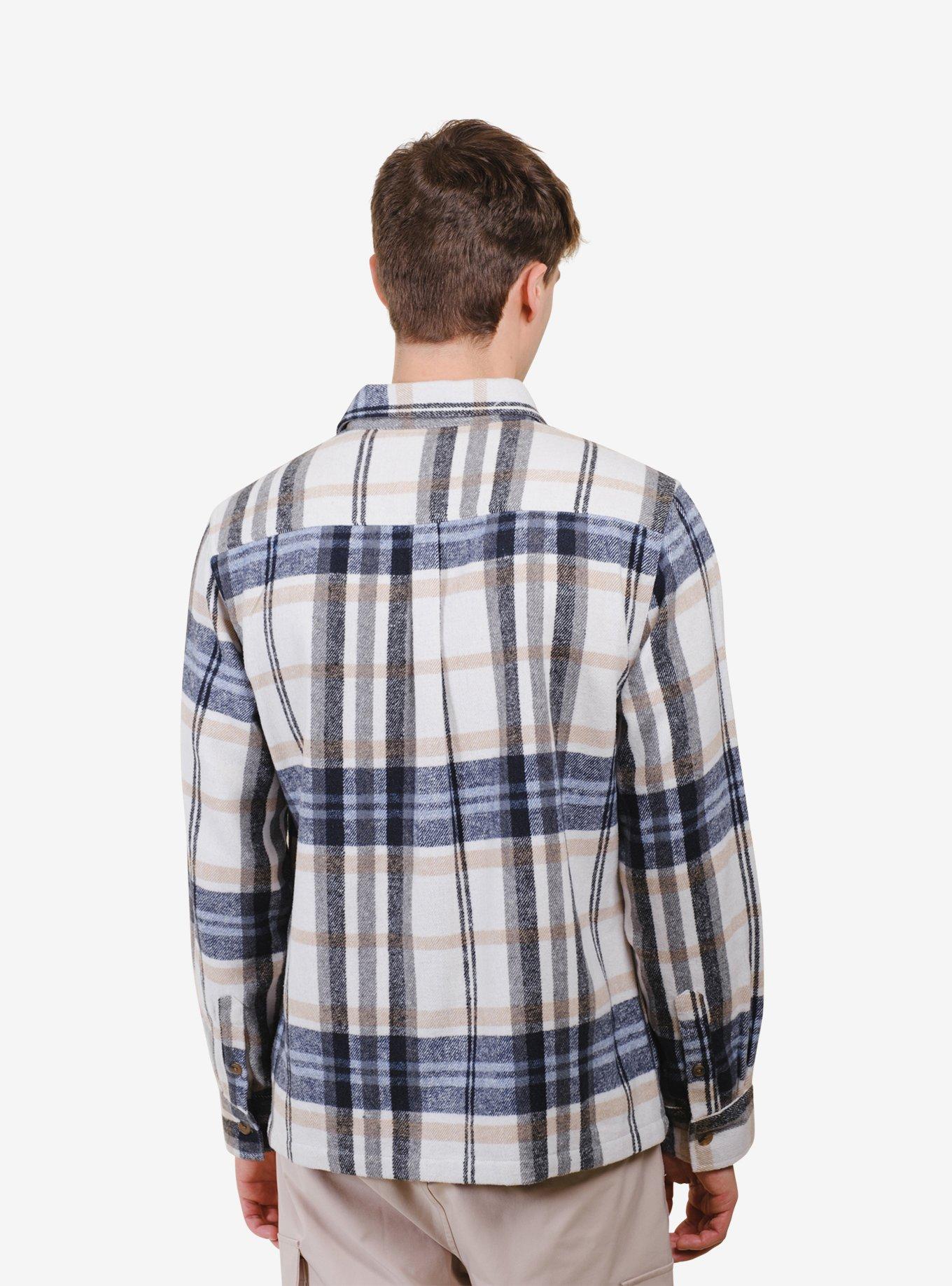 Ivory Heavy Flannel Shacket, , hi-res