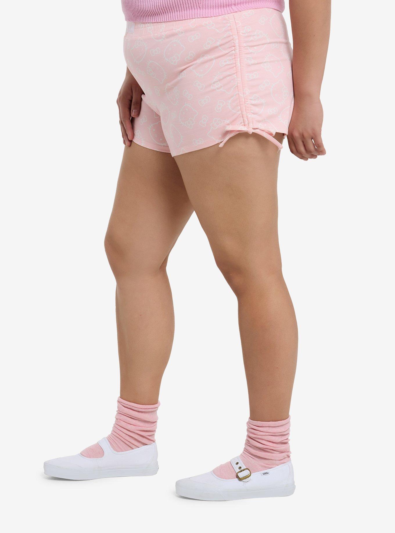 Hello Kitty Face Ruched Girls Boxing Shorts Plus Size, MULTI, alternate