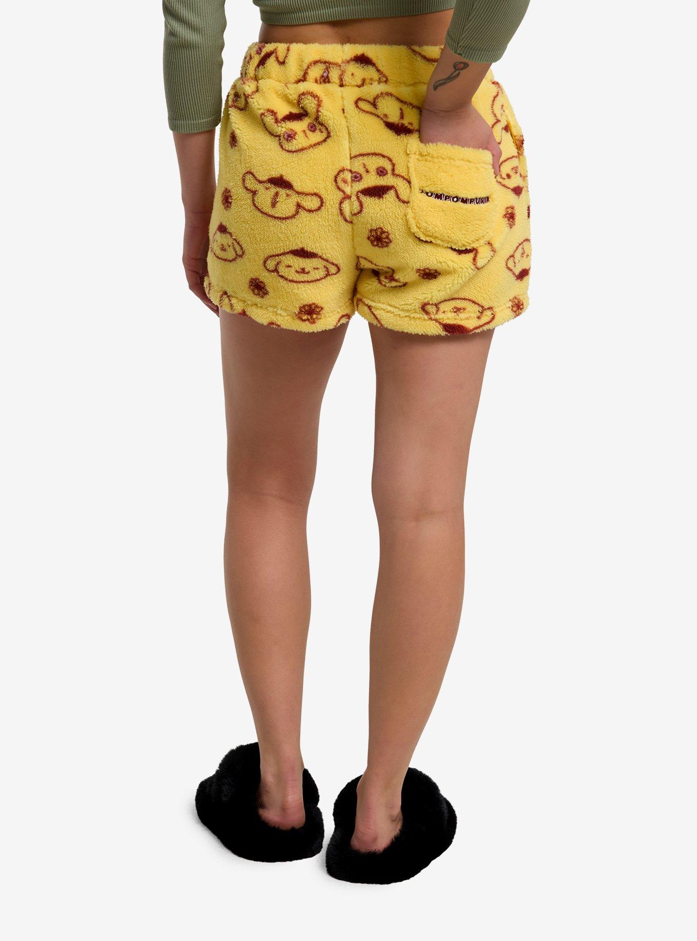 Pompompurin Fuzzy Lounge Shorts, , hi-res