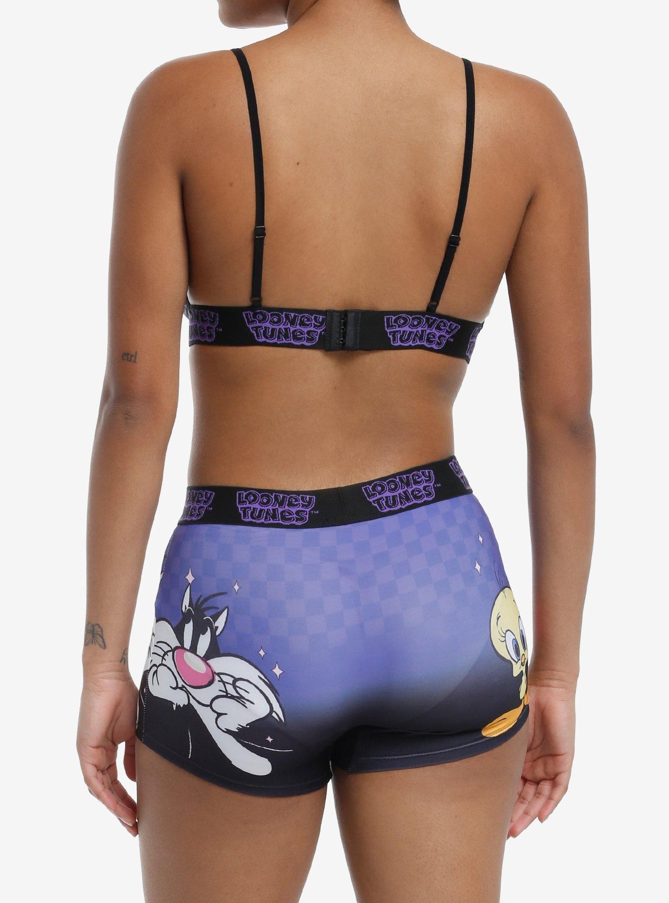 Looney Tunes Tweety Bird & Sylvester Bra & Boyshort Panty Set, MULTI, alternate
