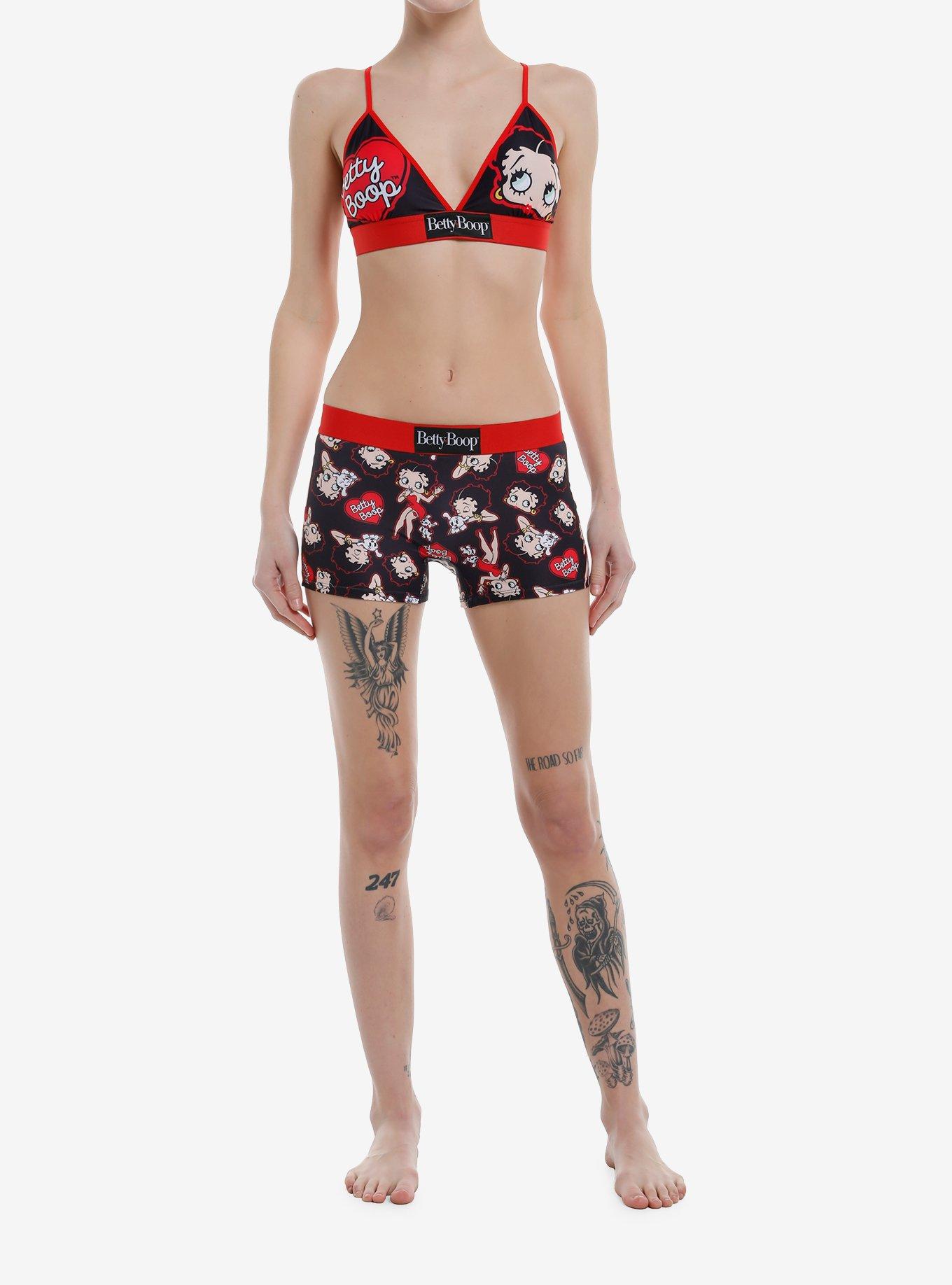 Betty Boop Pudgy Bra & Boyshort Panty Set, , hi-res