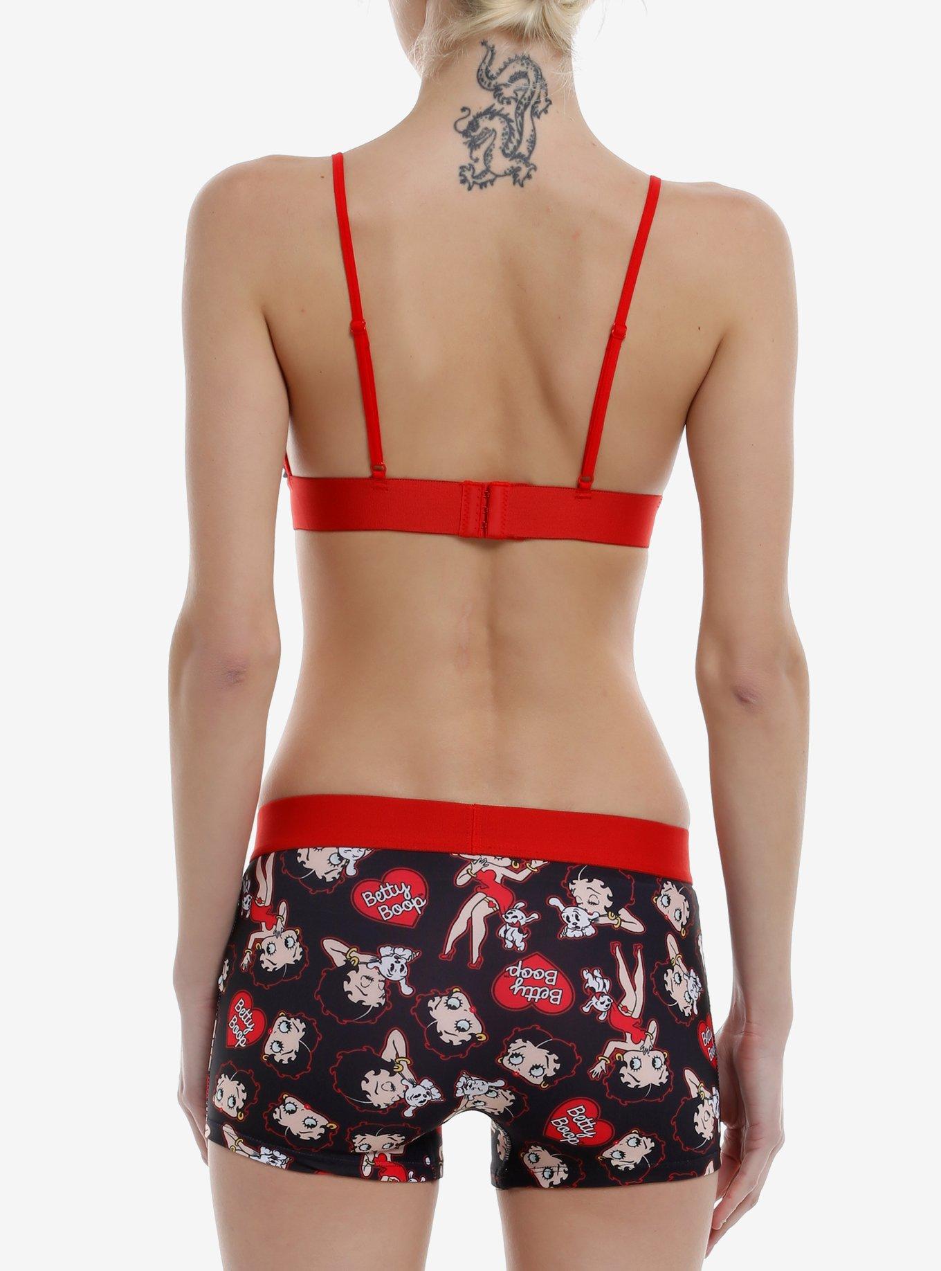 Betty Boop Pudgy Bra & Boyshort Panty Set, MULTI, alternate