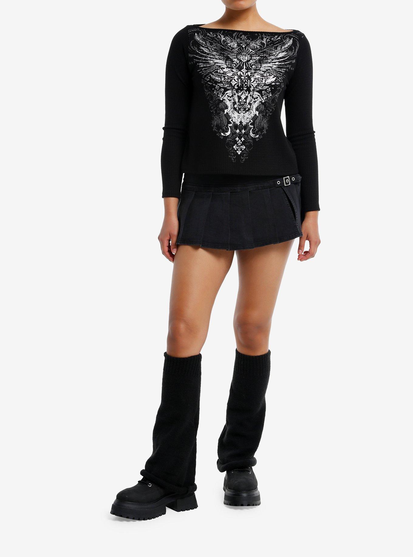 Silver Wings & Filigree Boatneck Girls Thermal Top, , hi-res