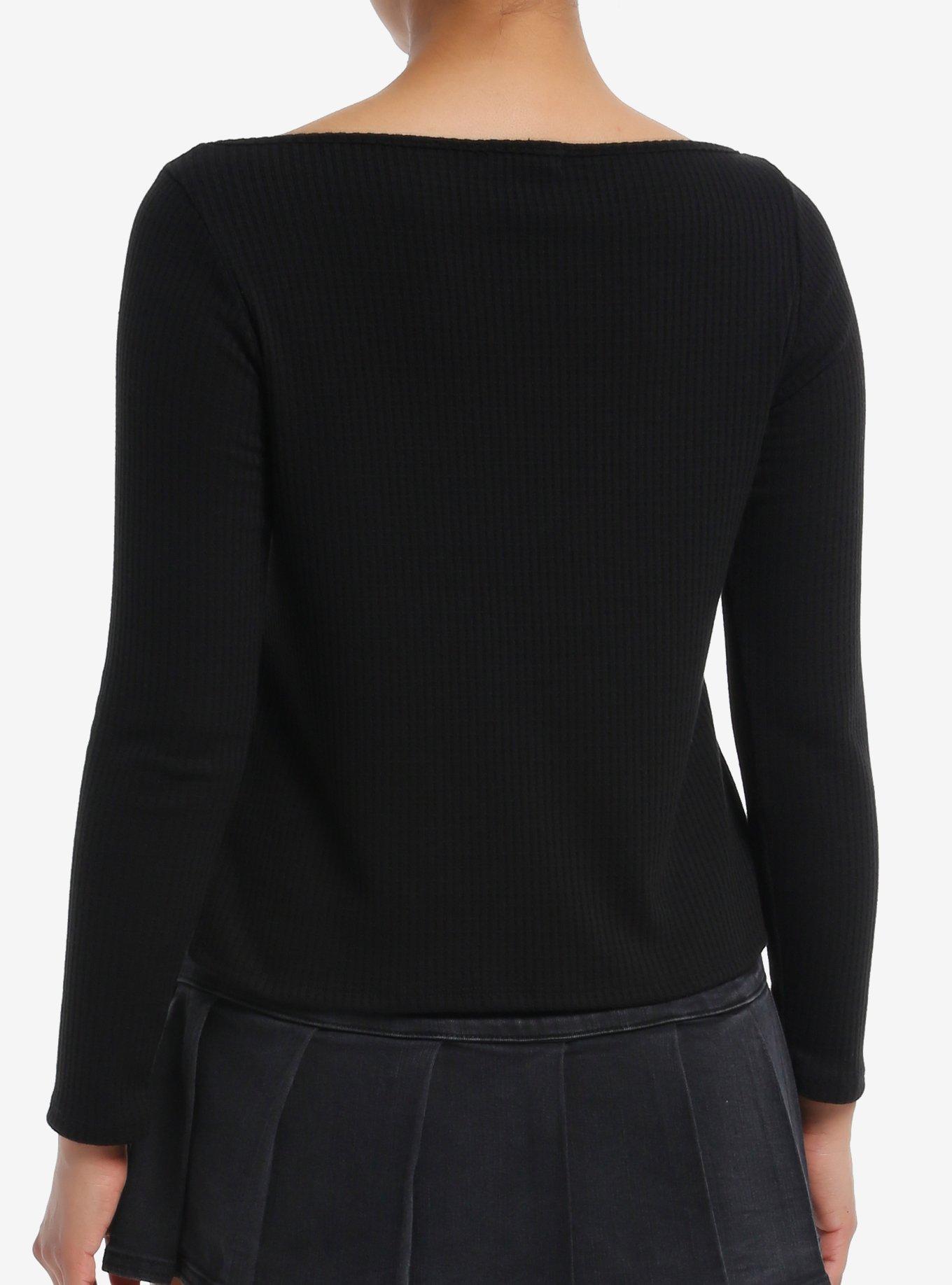 Silver Wings & Filigree Boatneck Girls Thermal Top, SILVER, alternate